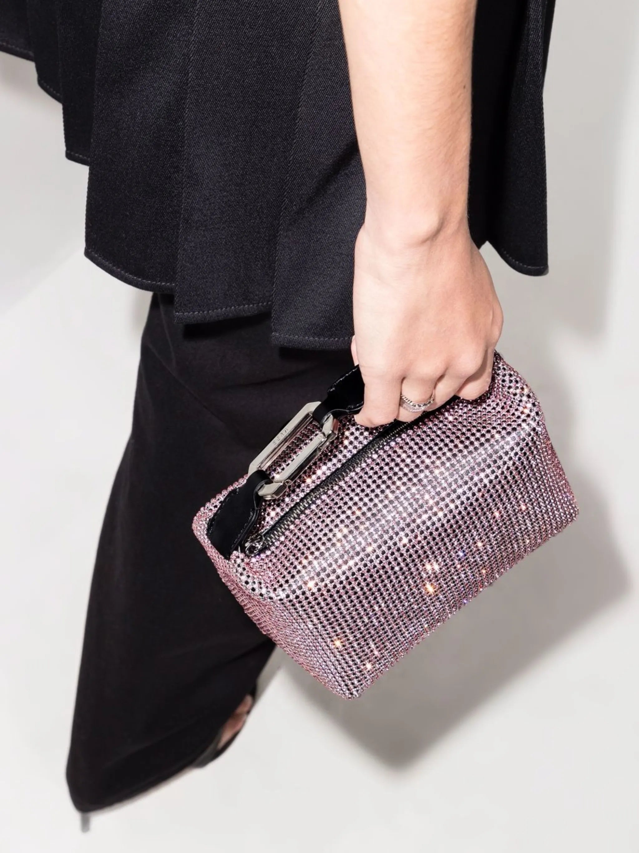 Moon crystal-embellished mini bag