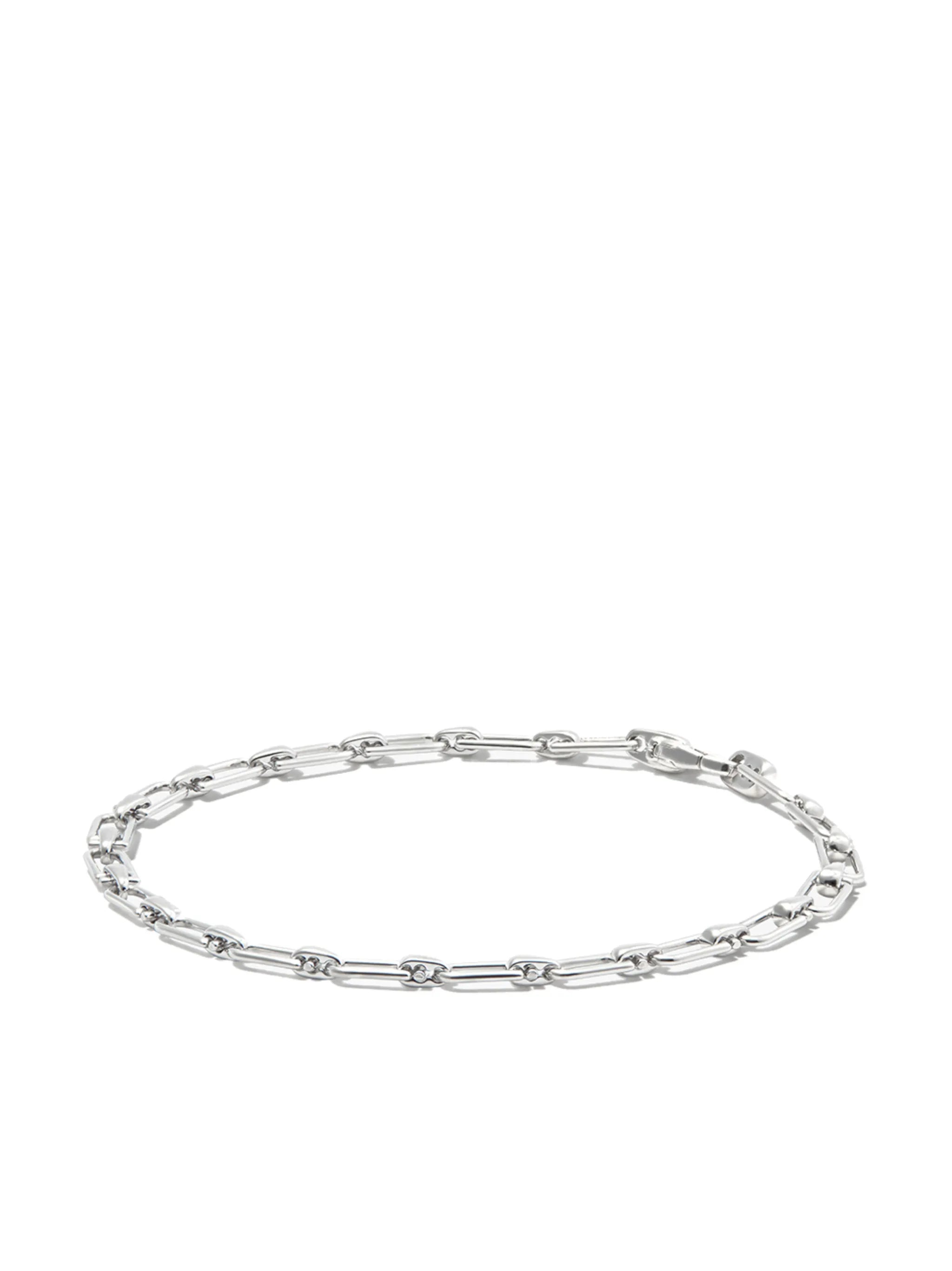 silver chain-link bracelet