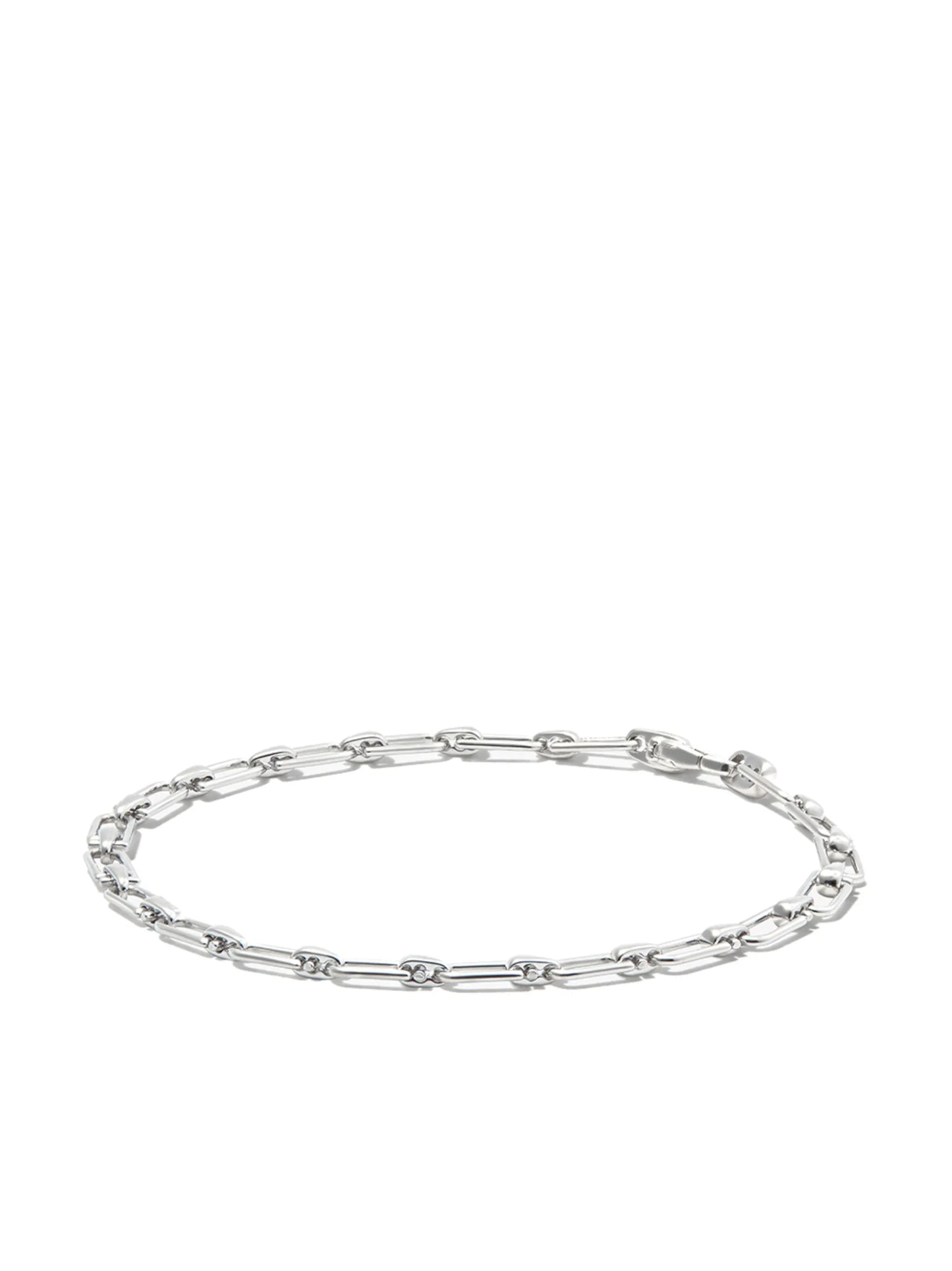 silver chain-link bracelet