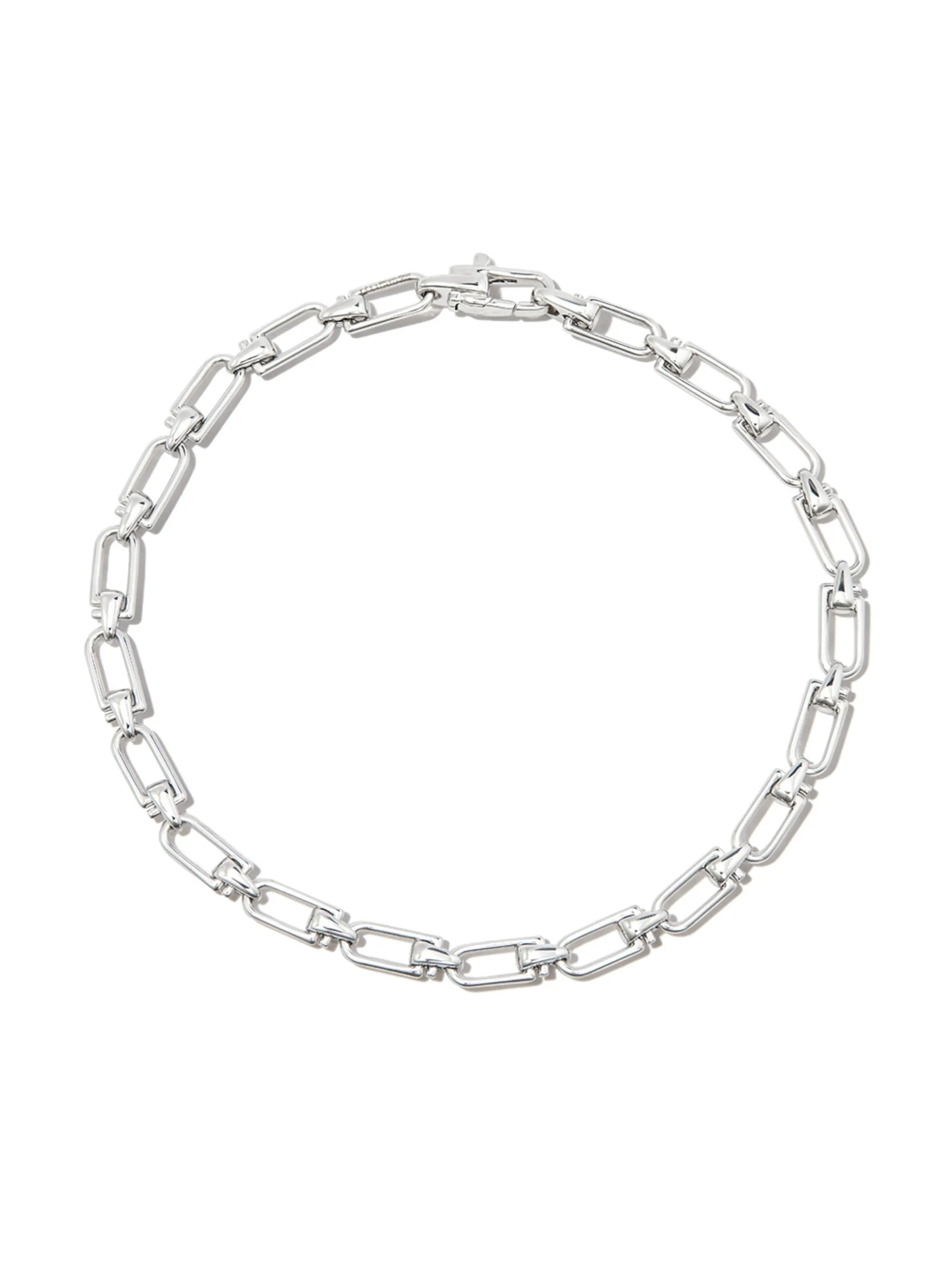 silver chain-link bracelet