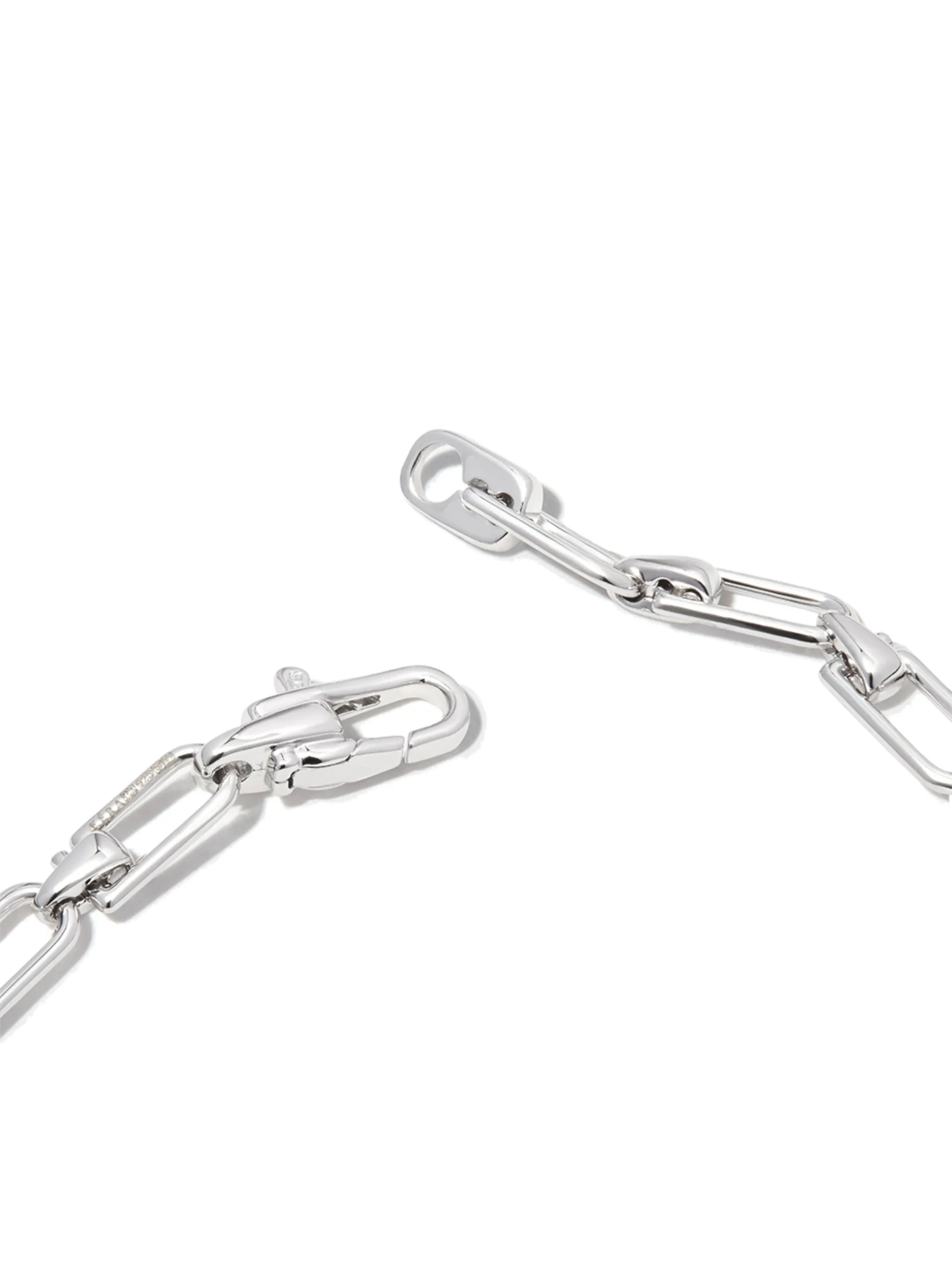 silver chain-link bracelet