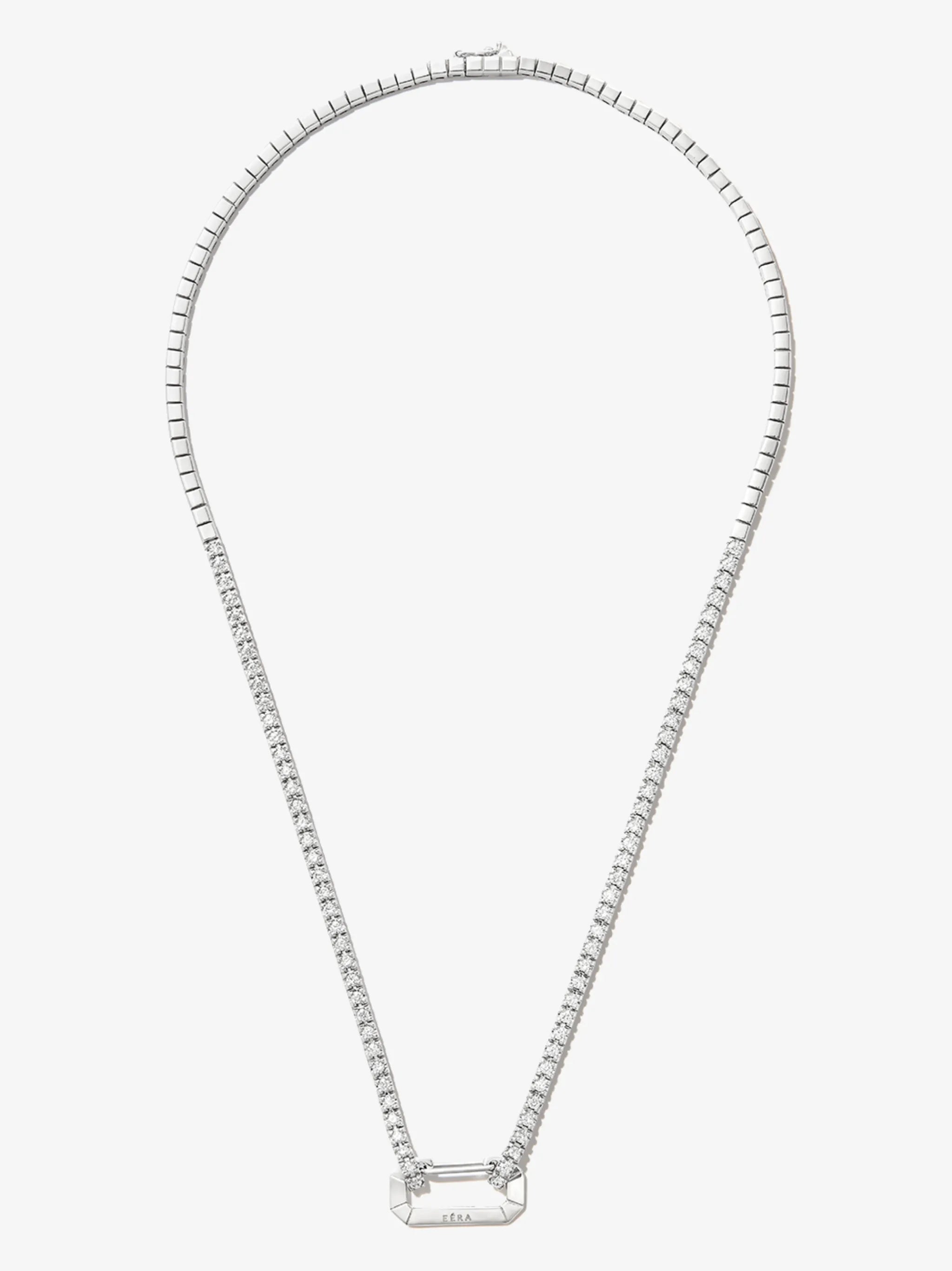 18kt white gold Paris diamond tennis necklace