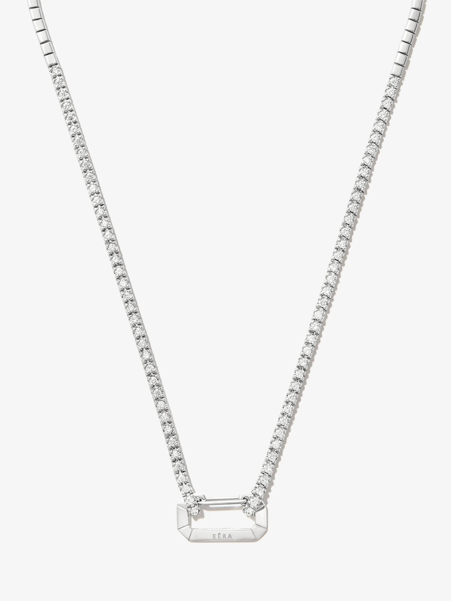 18kt white gold Paris diamond tennis necklace