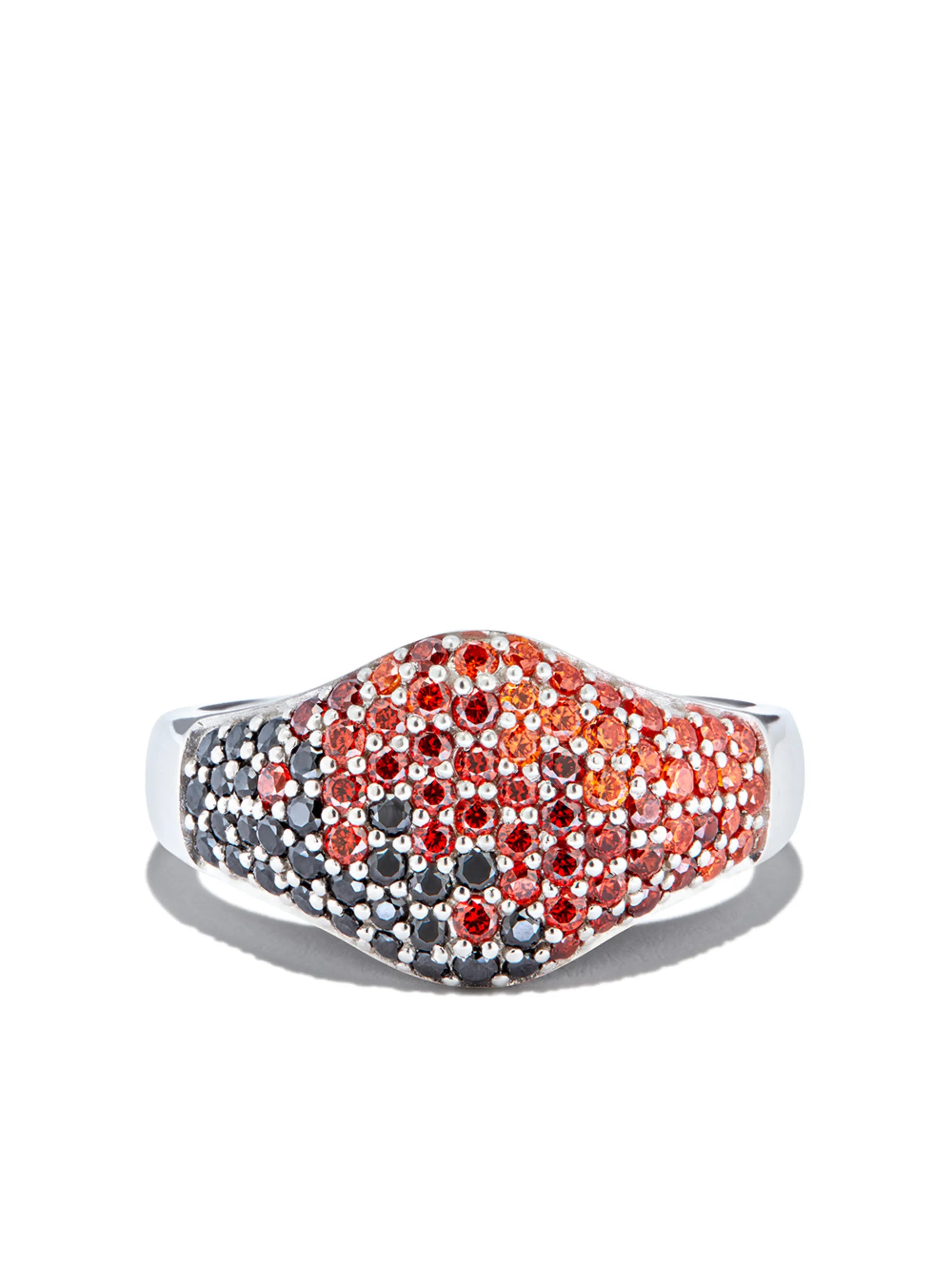 exclusive gradient crystal-embellished ring