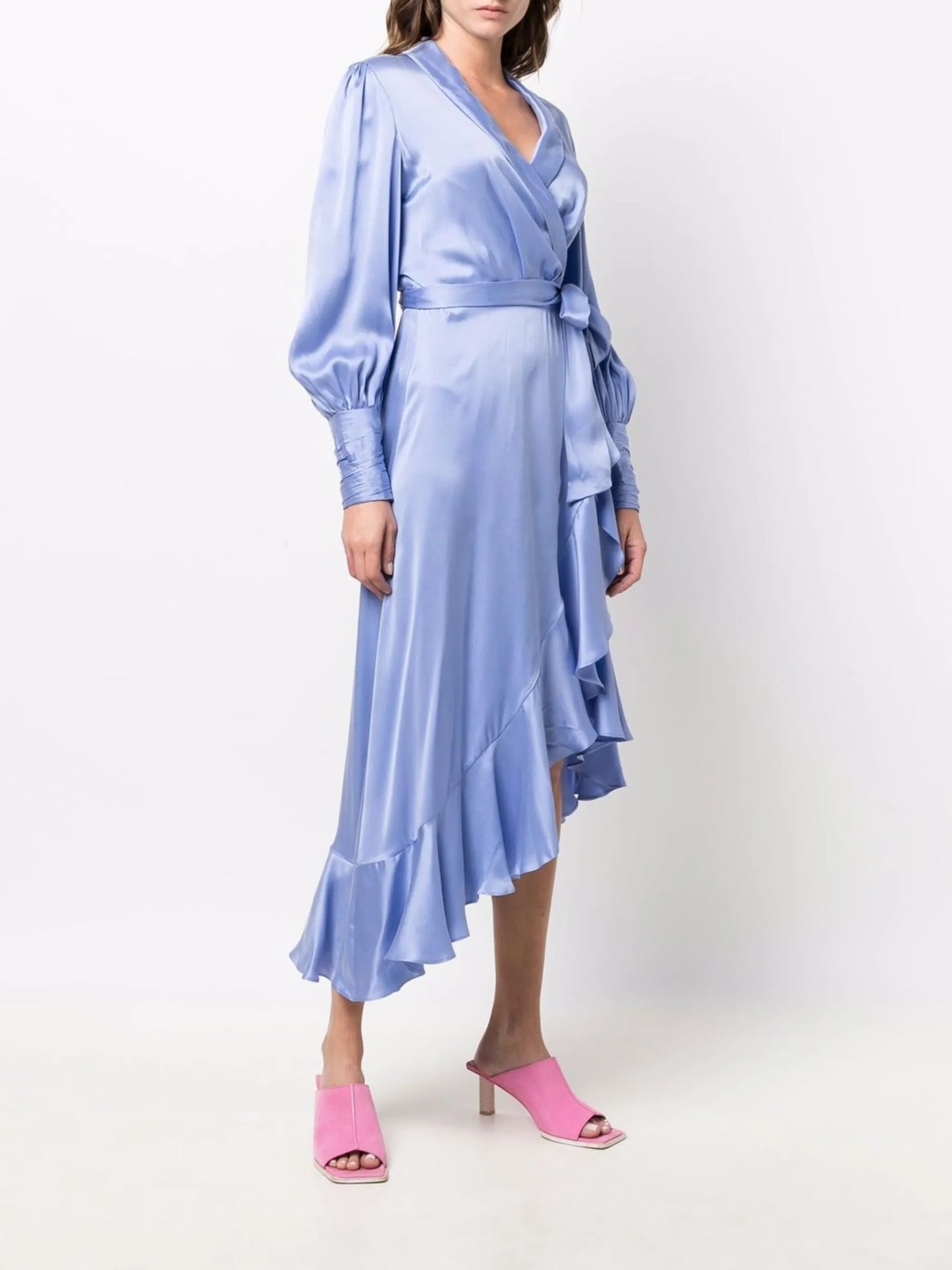 wrapped midi dress