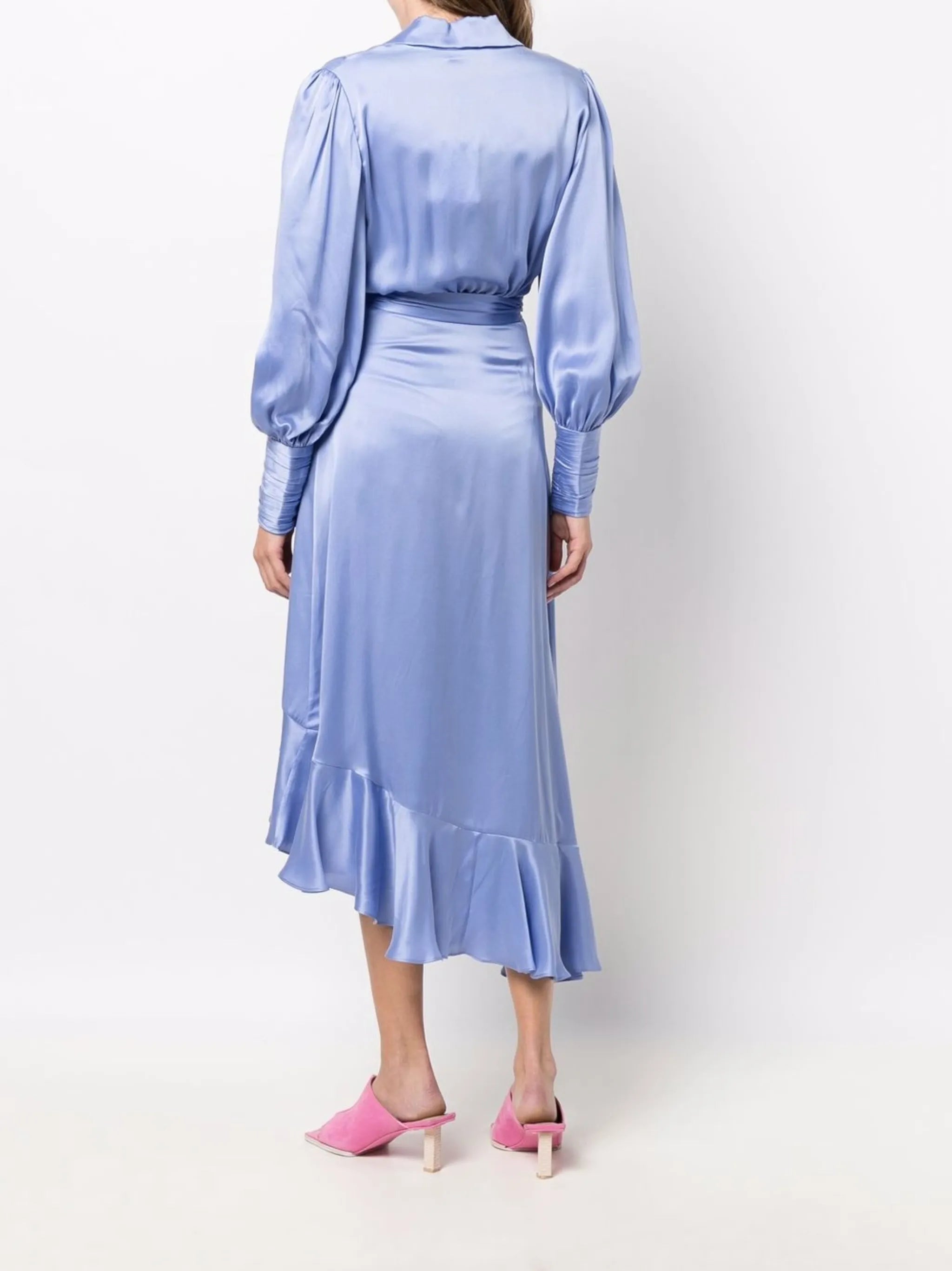 wrapped midi dress