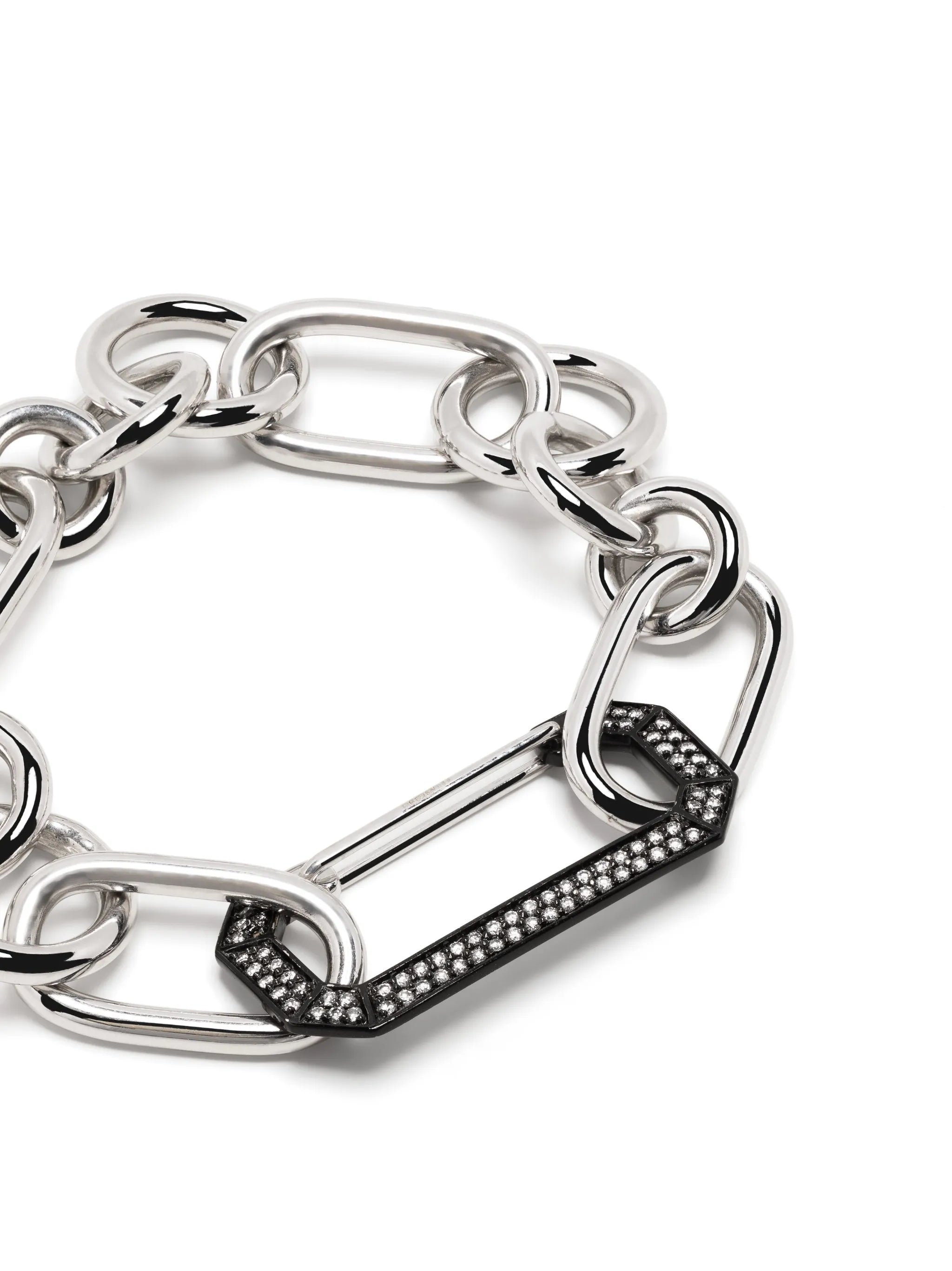 18kt white and black gold Lucy diamond chain-link bracelet