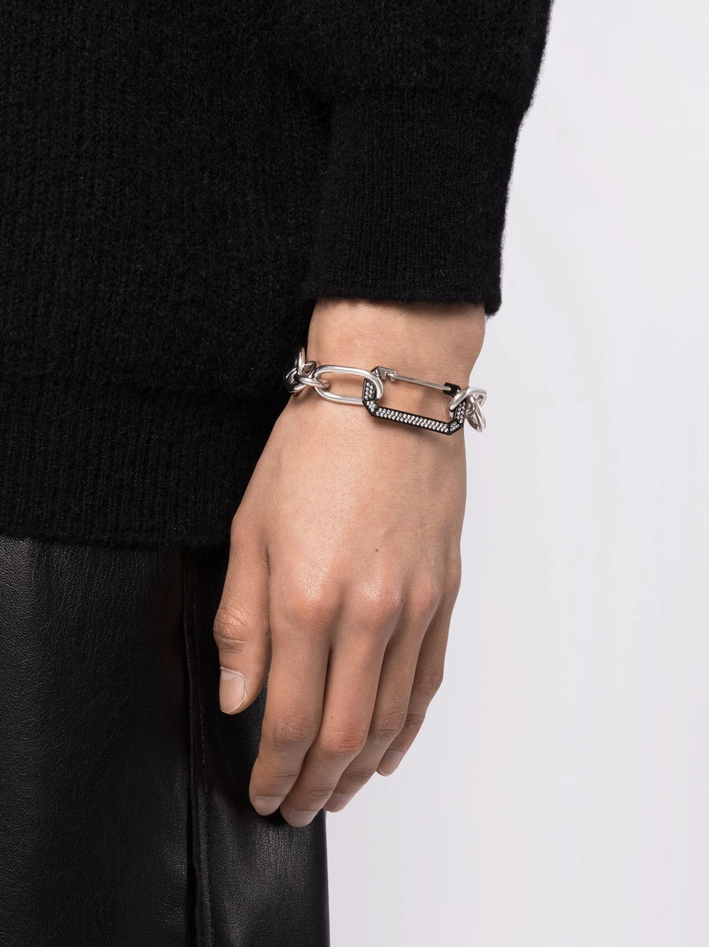 18kt white and black gold Lucy diamond chain-link bracelet