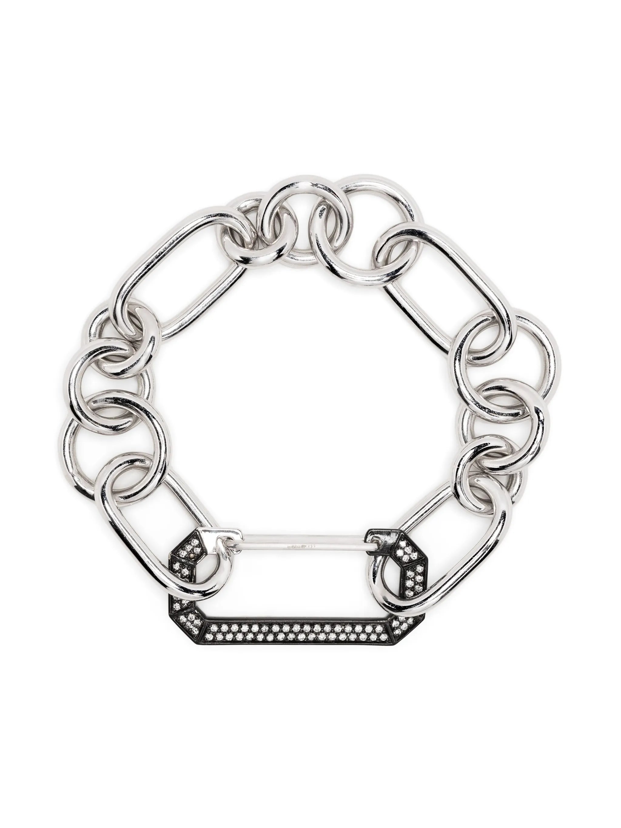 18kt white and black gold Lucy diamond chain-link bracelet