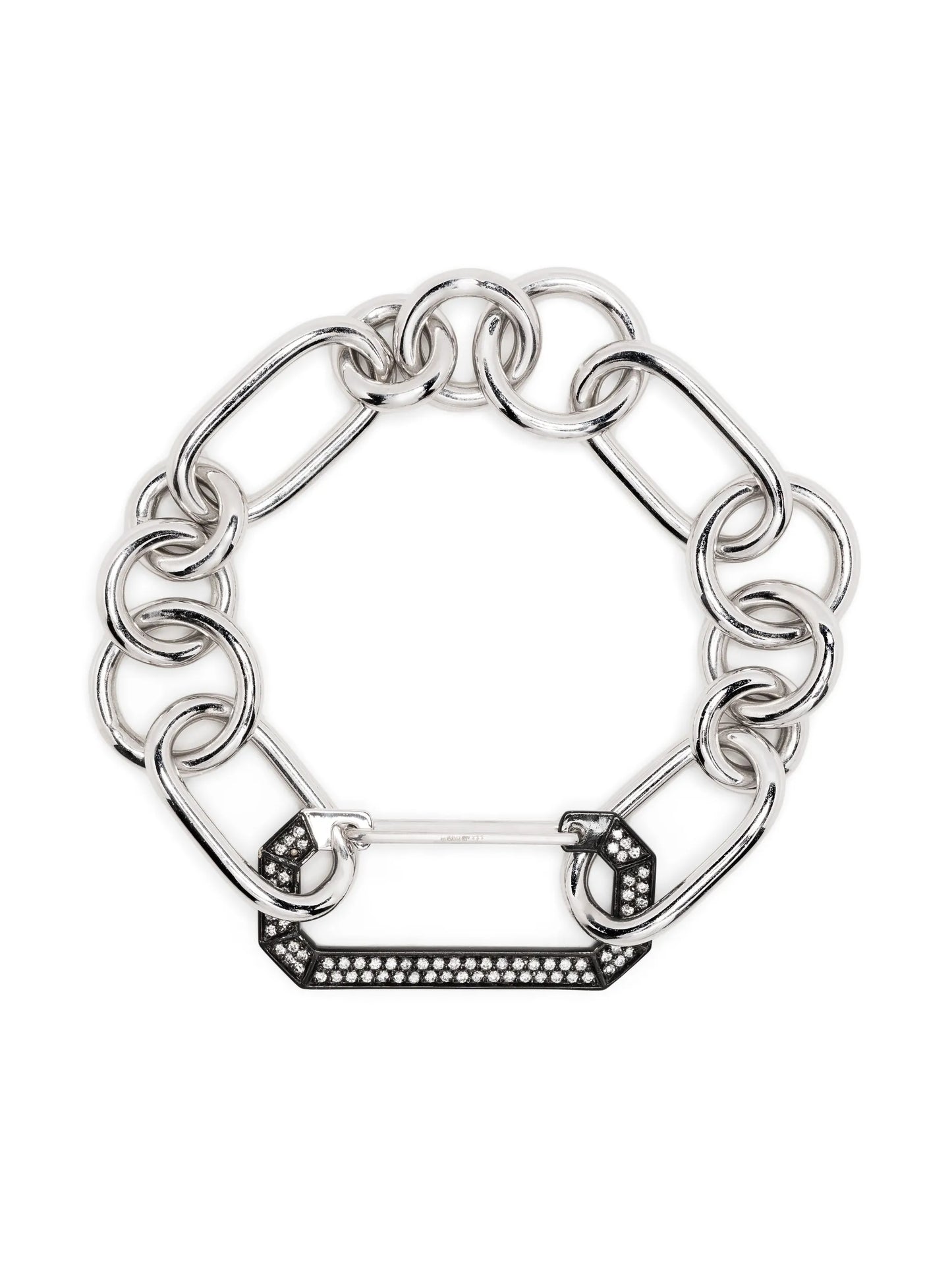 18kt white and black gold Lucy diamond chain-link bracelet