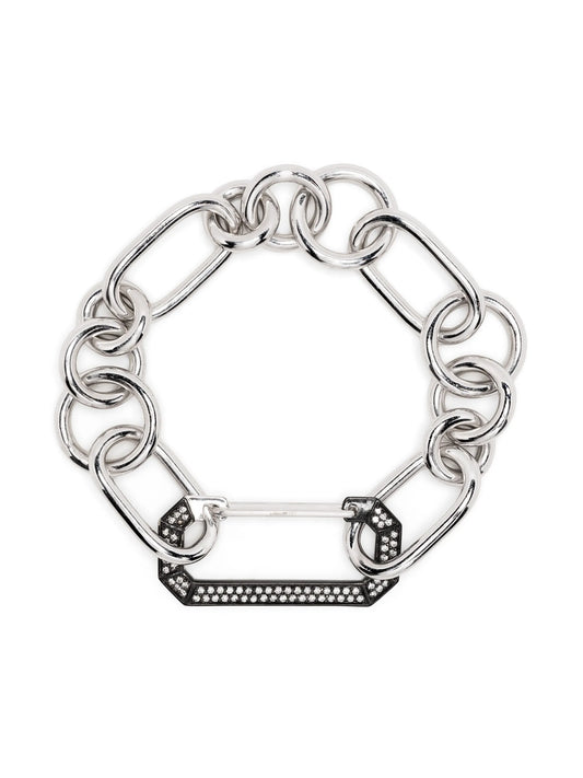 18kt white and black gold Lucy diamond chain-link bracelet