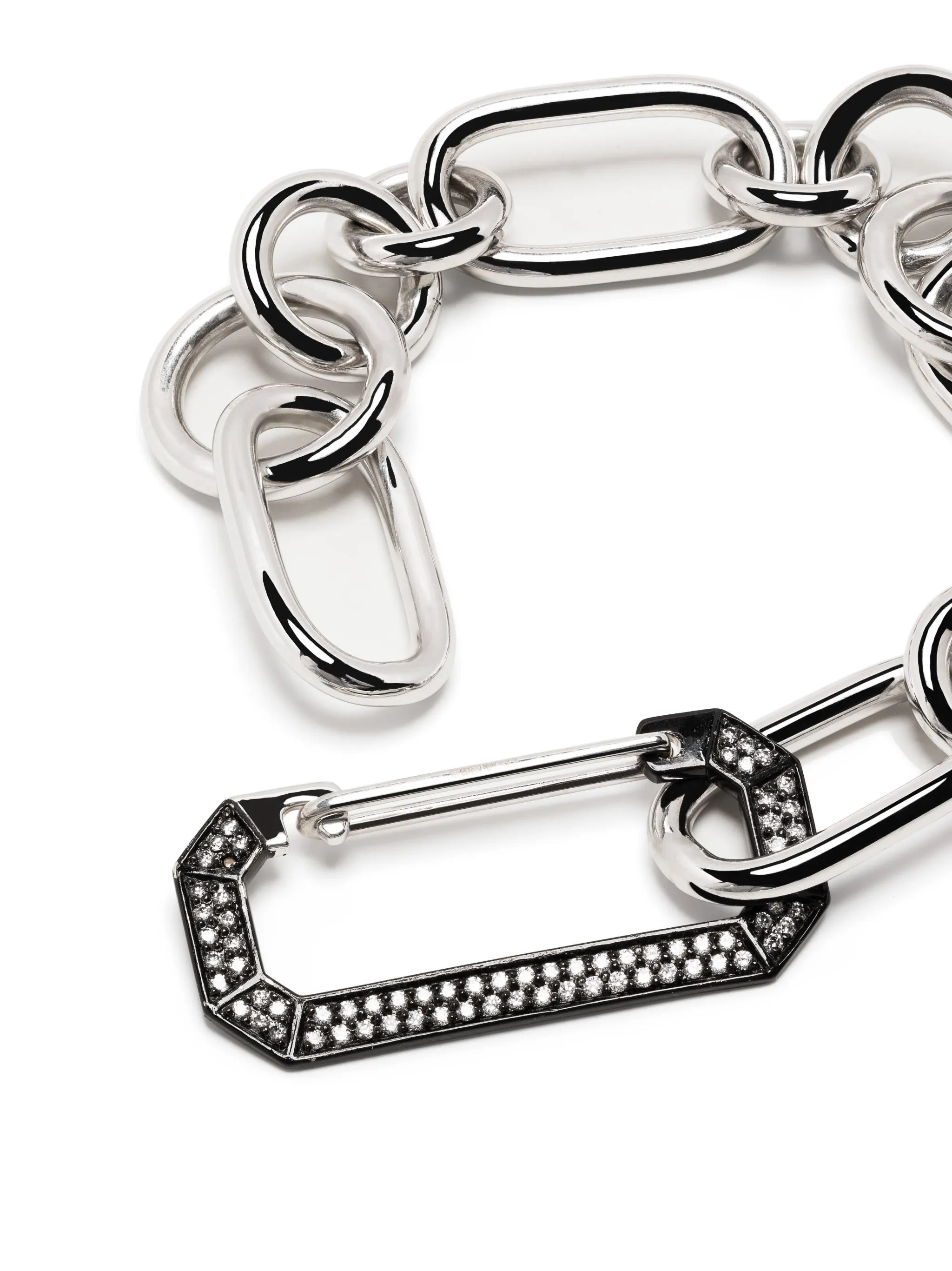 18kt white and black gold Lucy diamond chain-link bracelet