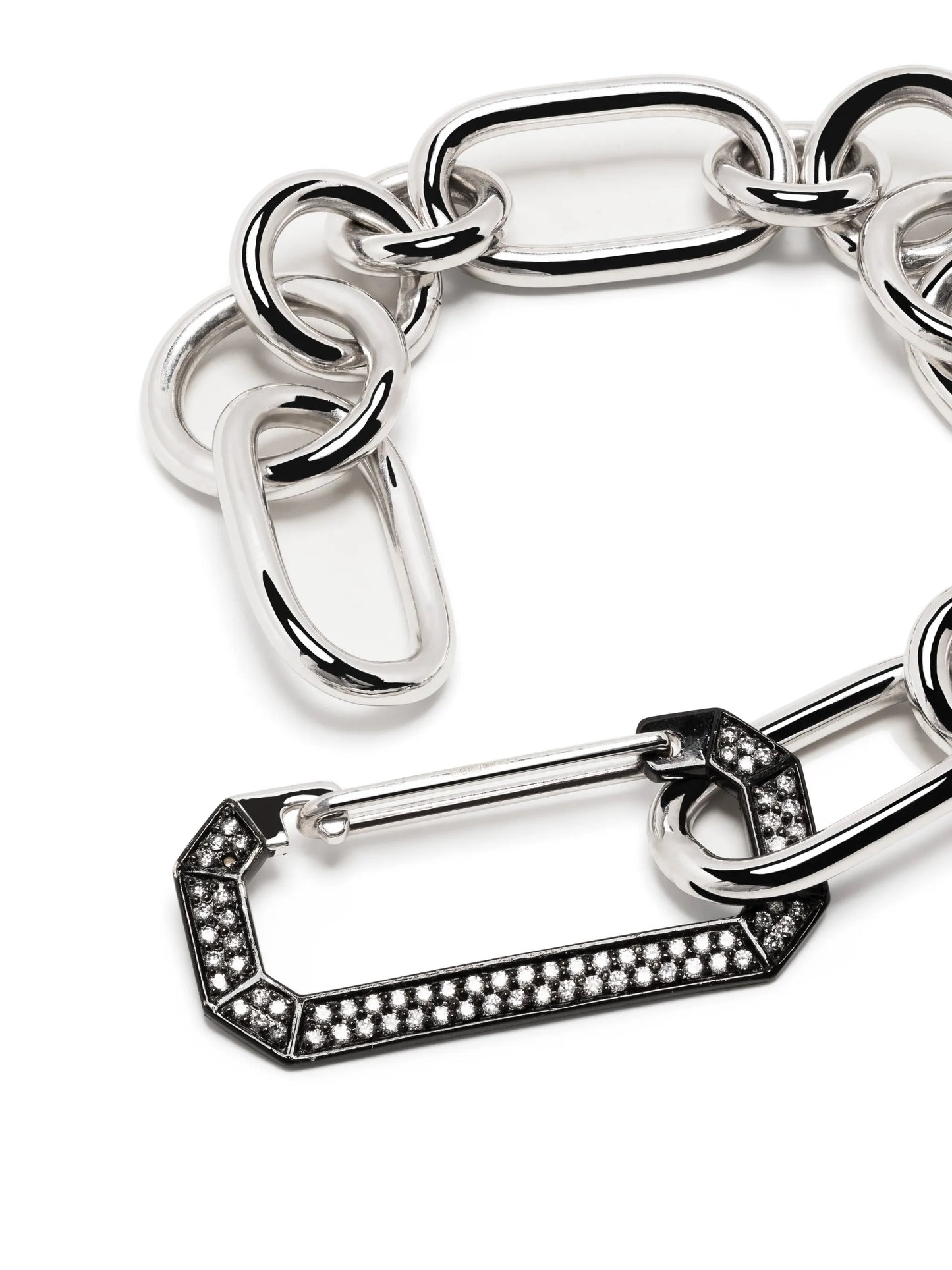18kt white and black gold Lucy diamond chain-link bracelet