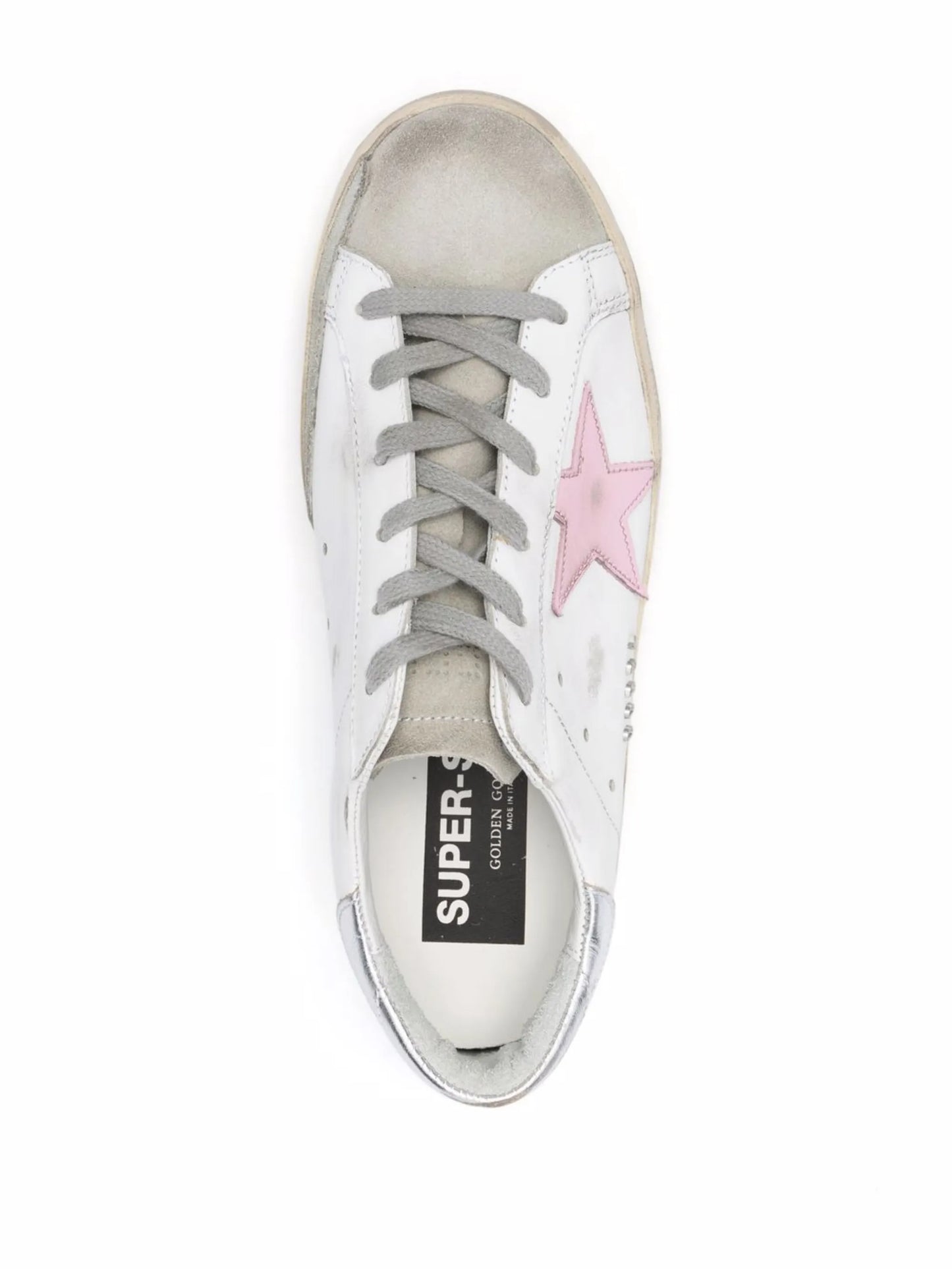 star-patch leather low-top sneakers