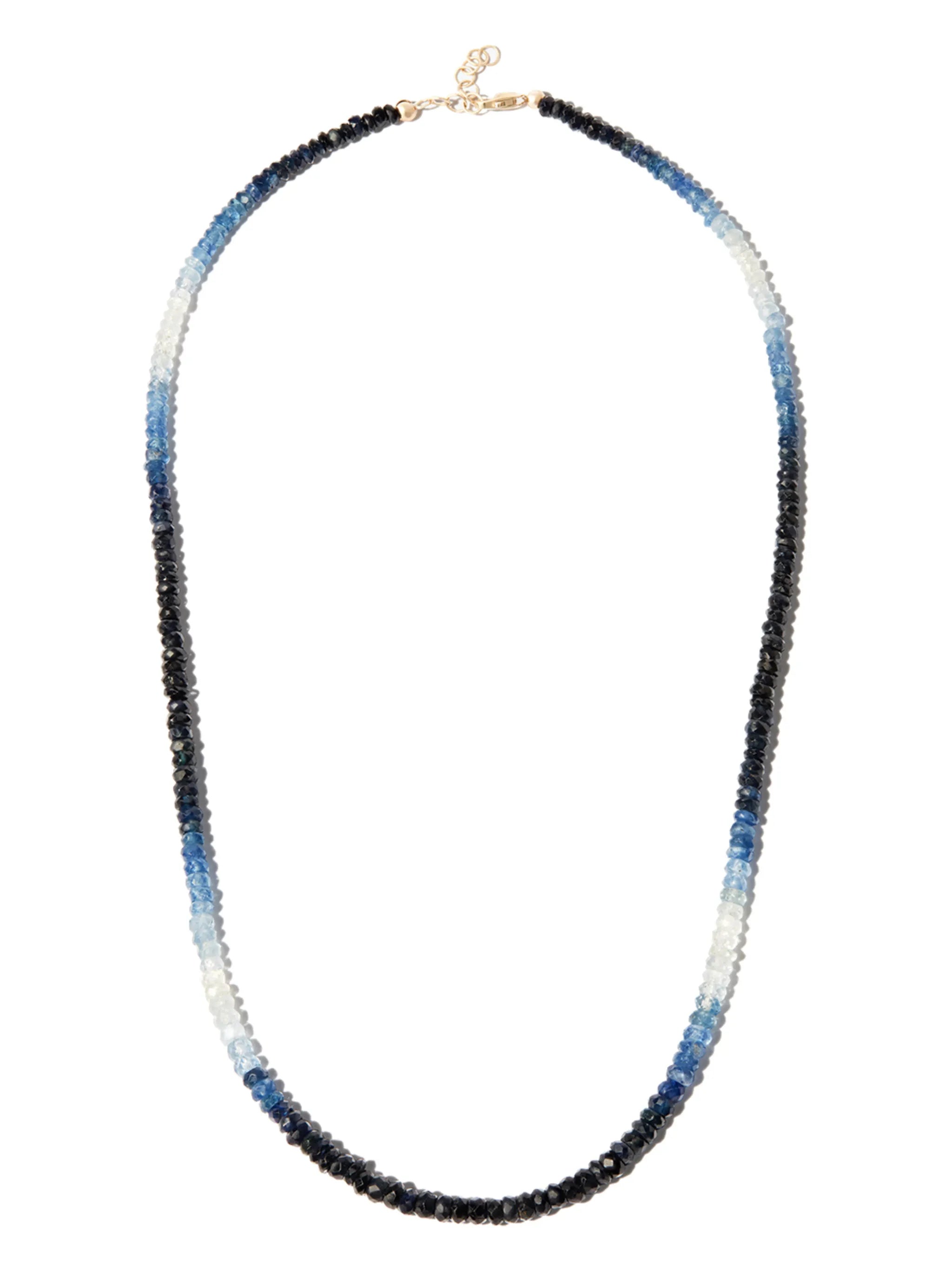 14kt yellow gold Rocky gradient sapphire necklace