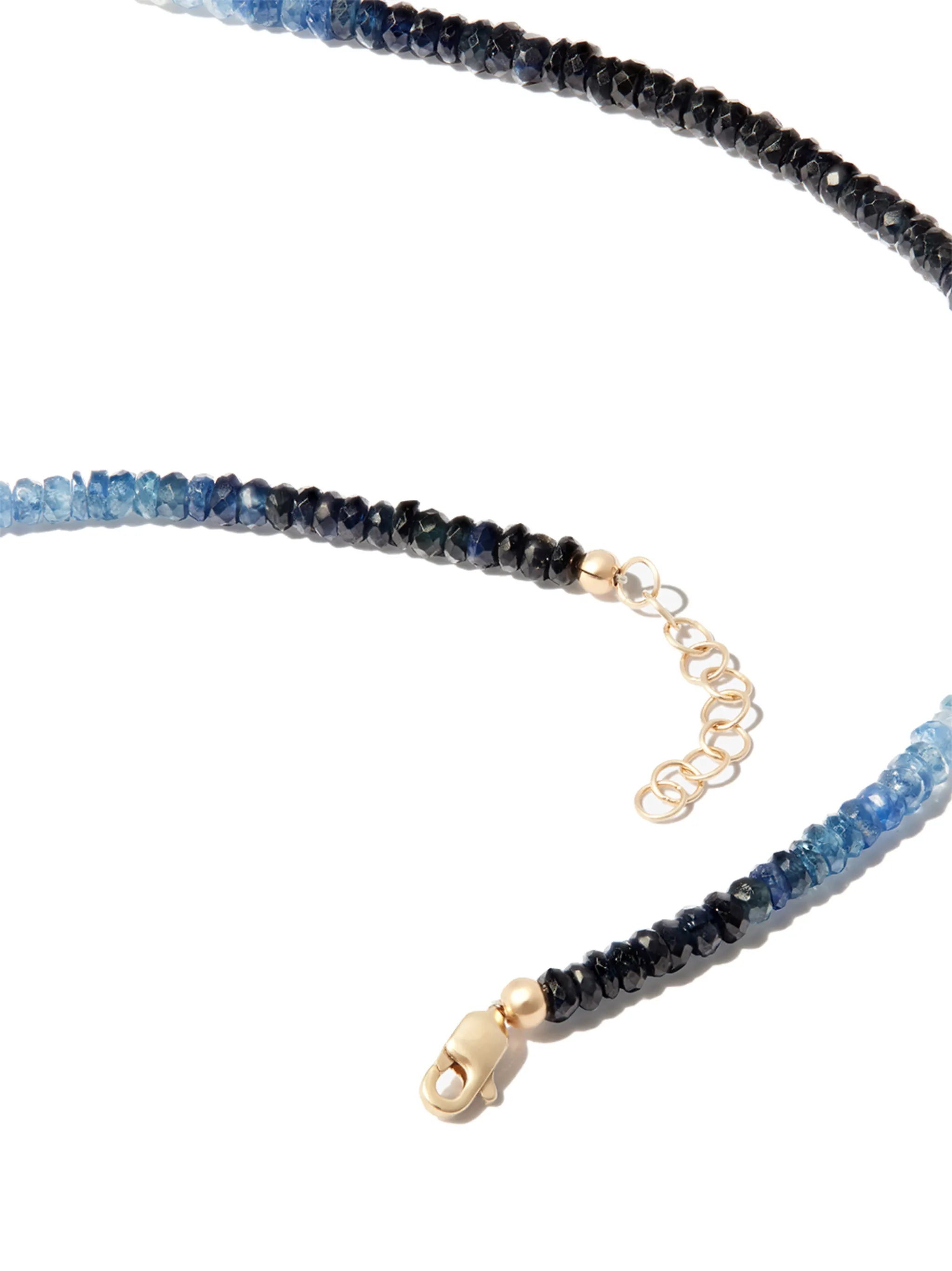 14kt yellow gold Rocky gradient sapphire necklace