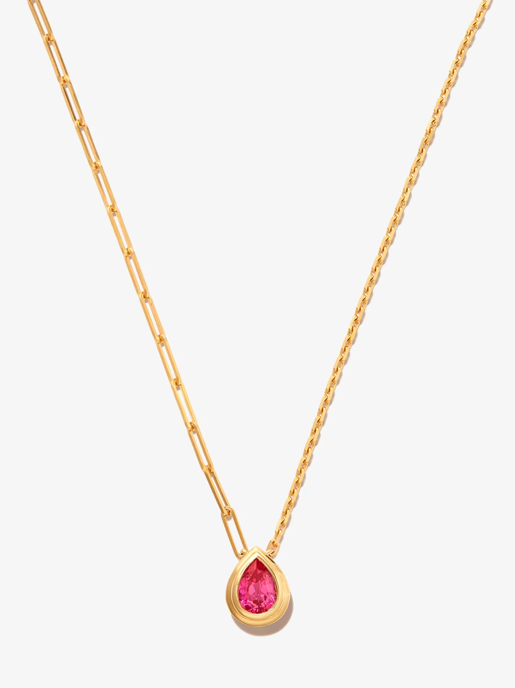 9kt yellow gold crystal necklace