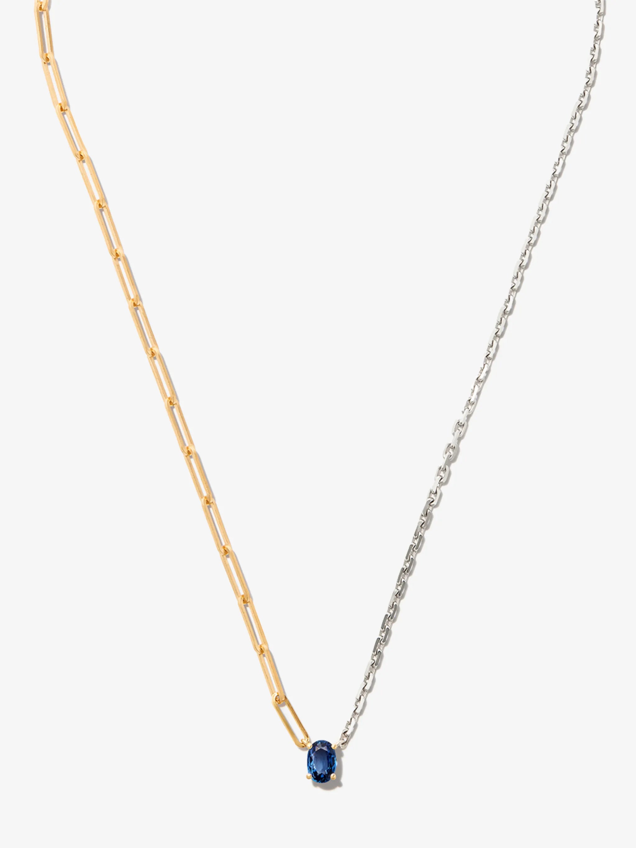 9kt and 29kt gold sapphire necklace