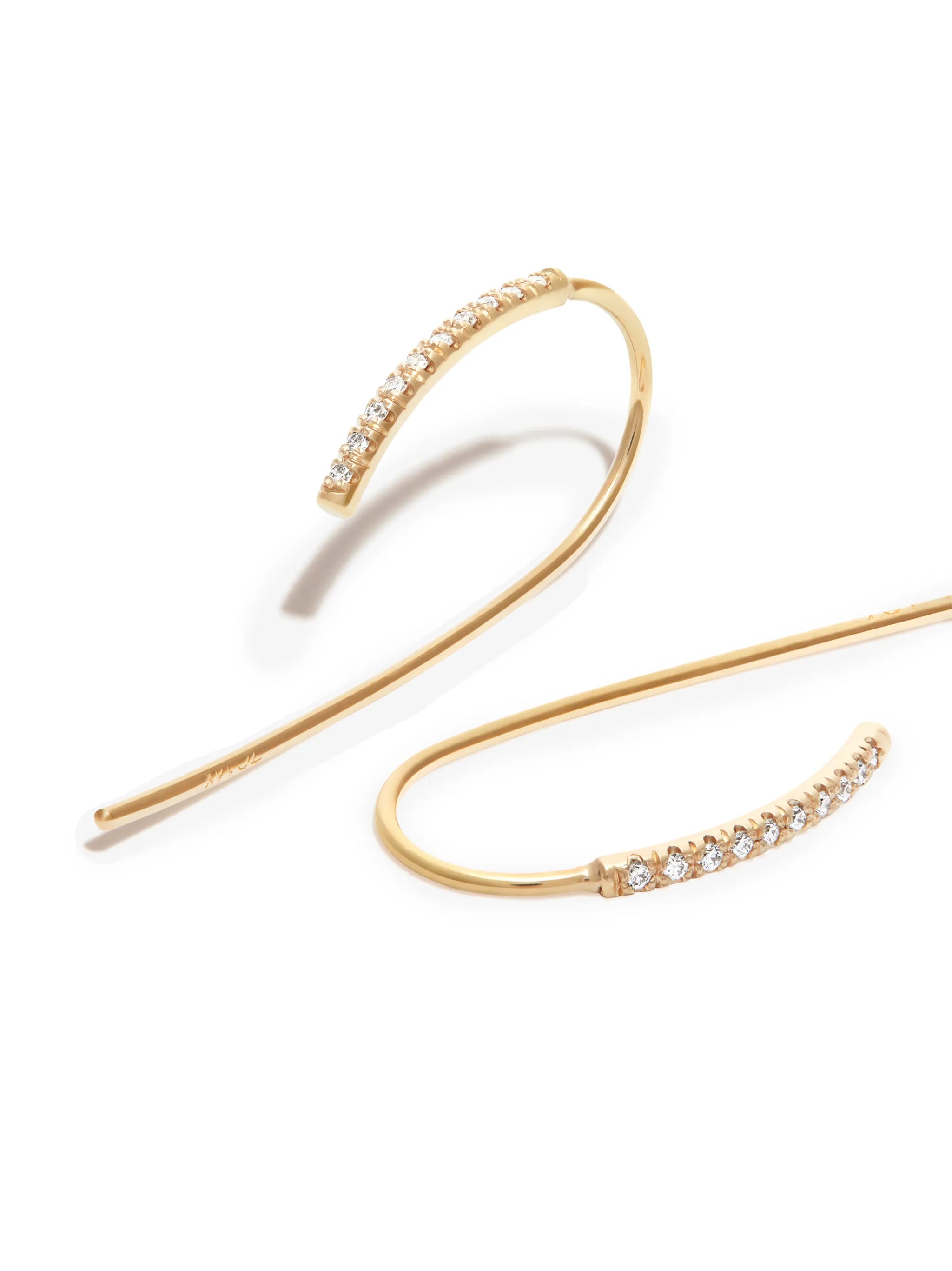 14kt yellow gold diamond earrings