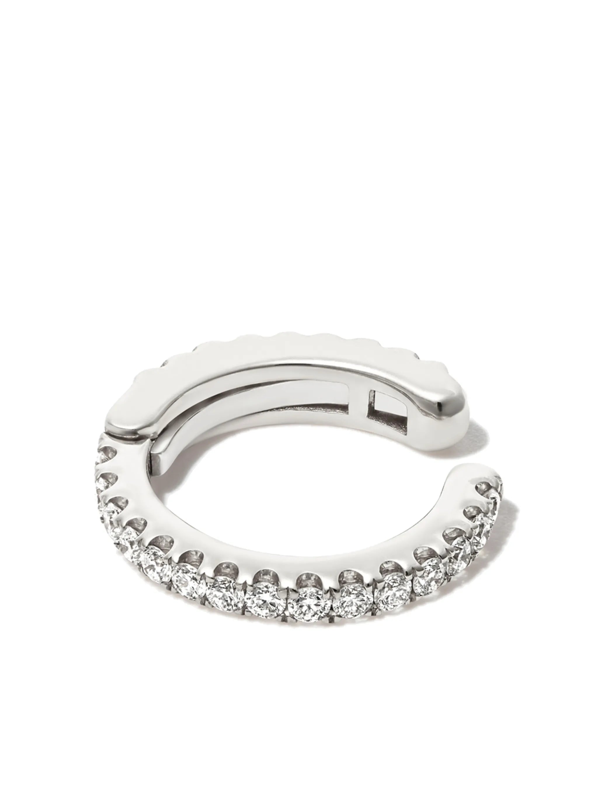 18kt white gold diamond hoop ear cuff