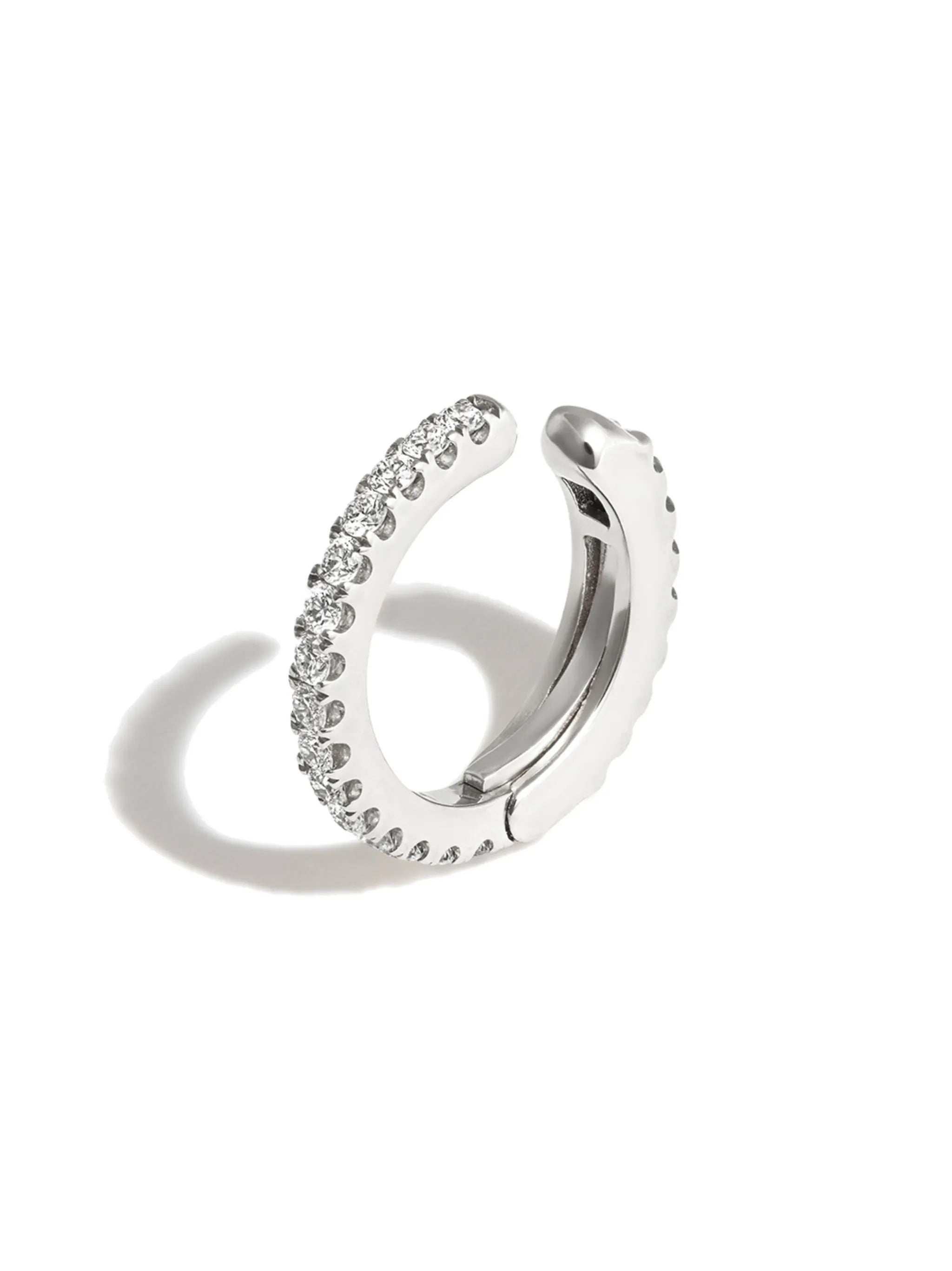 18kt white gold diamond hoop ear cuff