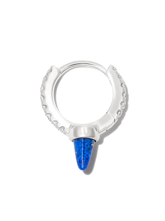 18kt white gold lapis lazuli and diamond earring