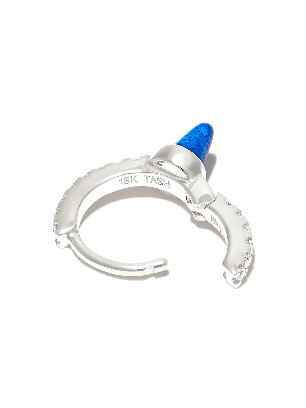 18kt white gold lapis lazuli and diamond earring