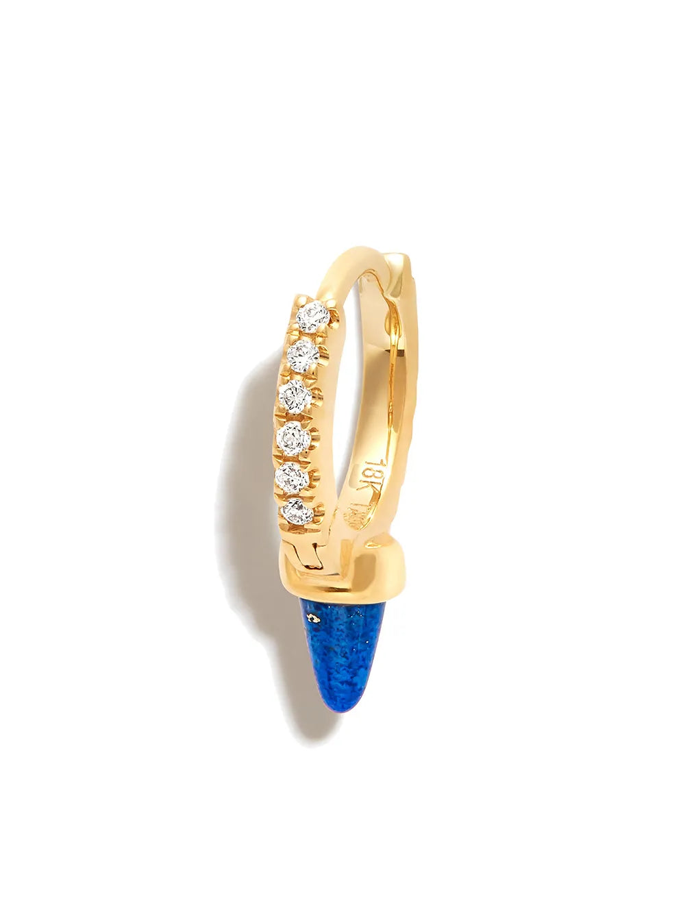 18kt yellow gold Spike lapis lazuli earring