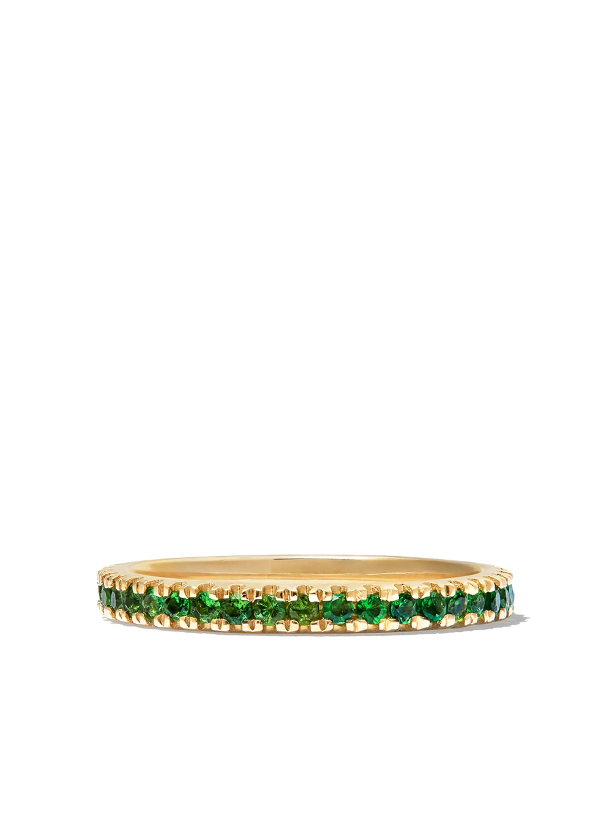 14kt yellow gold garnet eternity ring