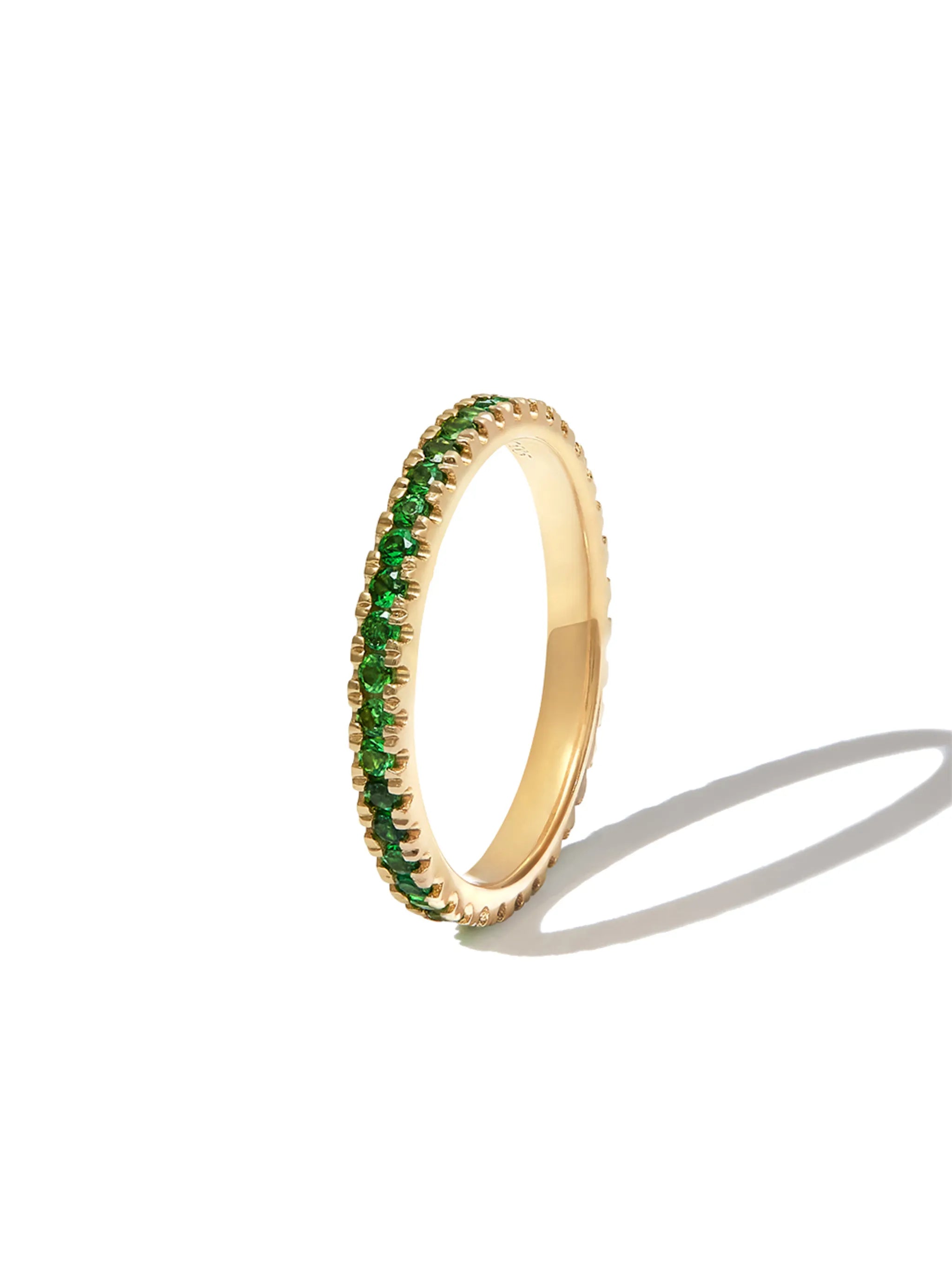 14kt yellow gold garnet eternity ring