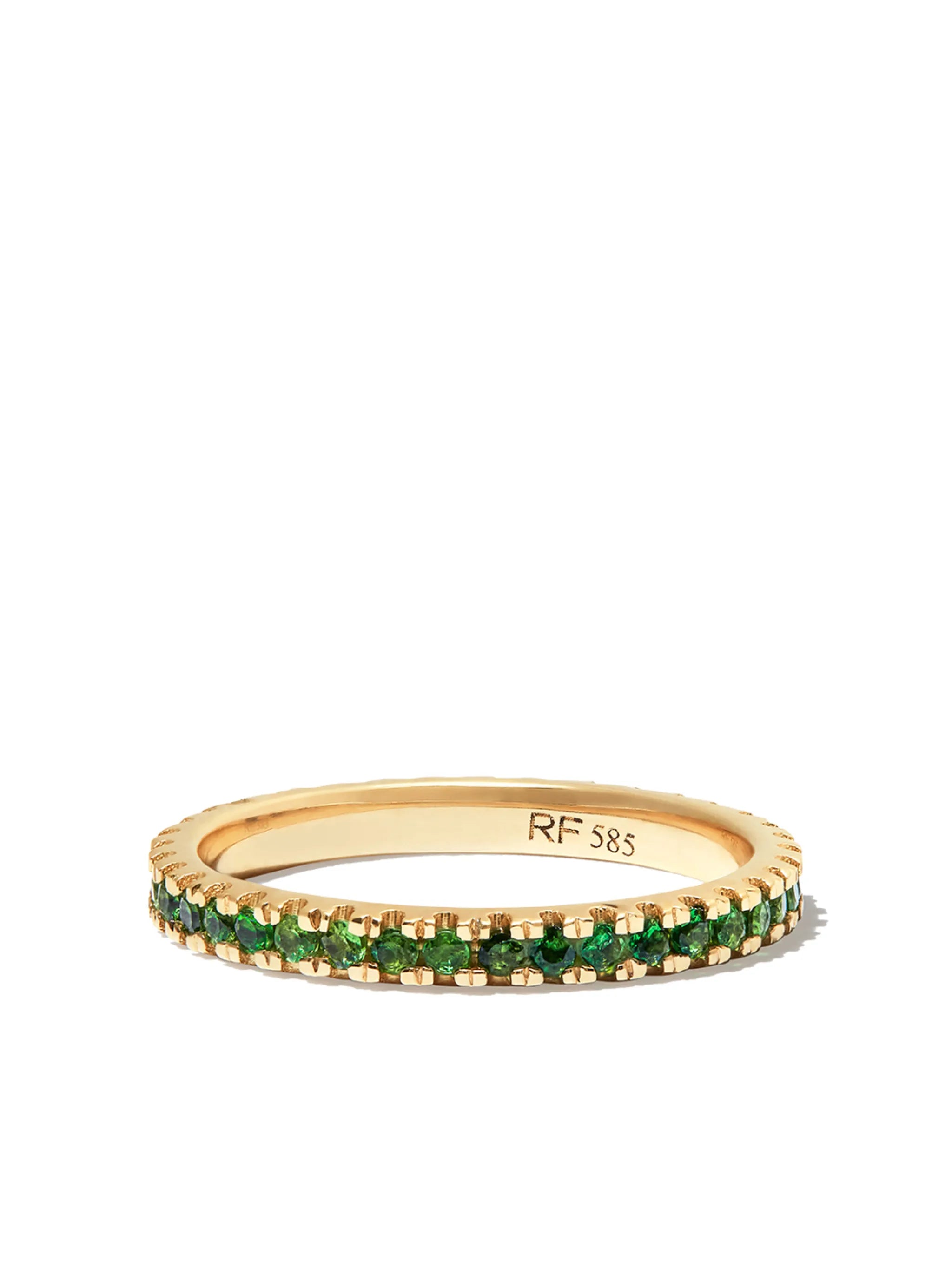 14kt yellow gold garnet eternity ring