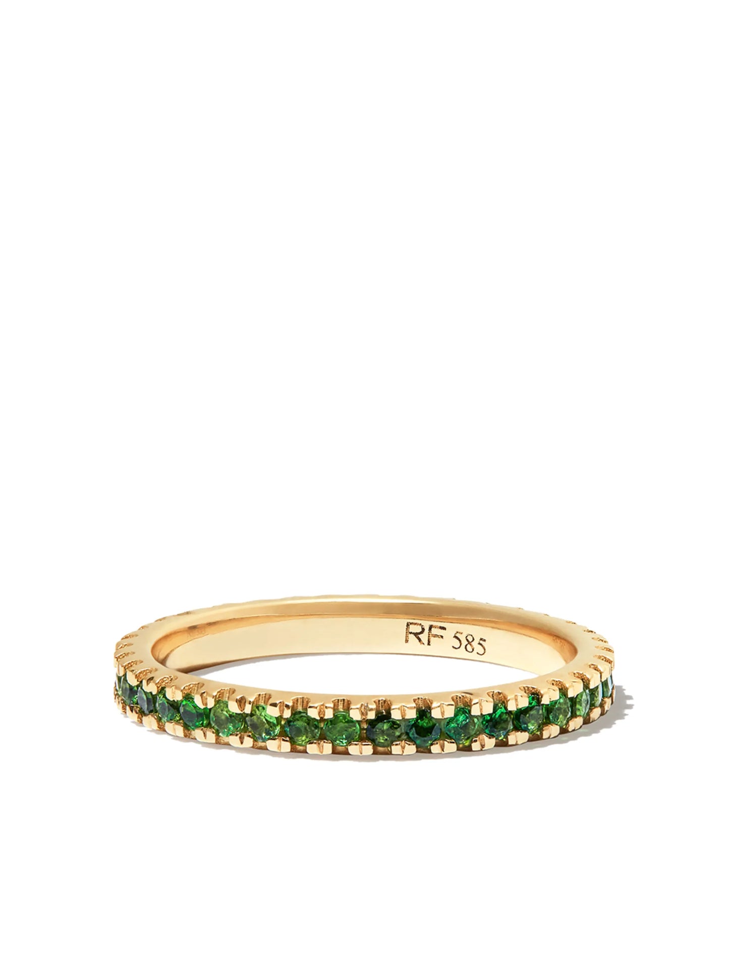 14kt yellow gold garnet eternity ring
