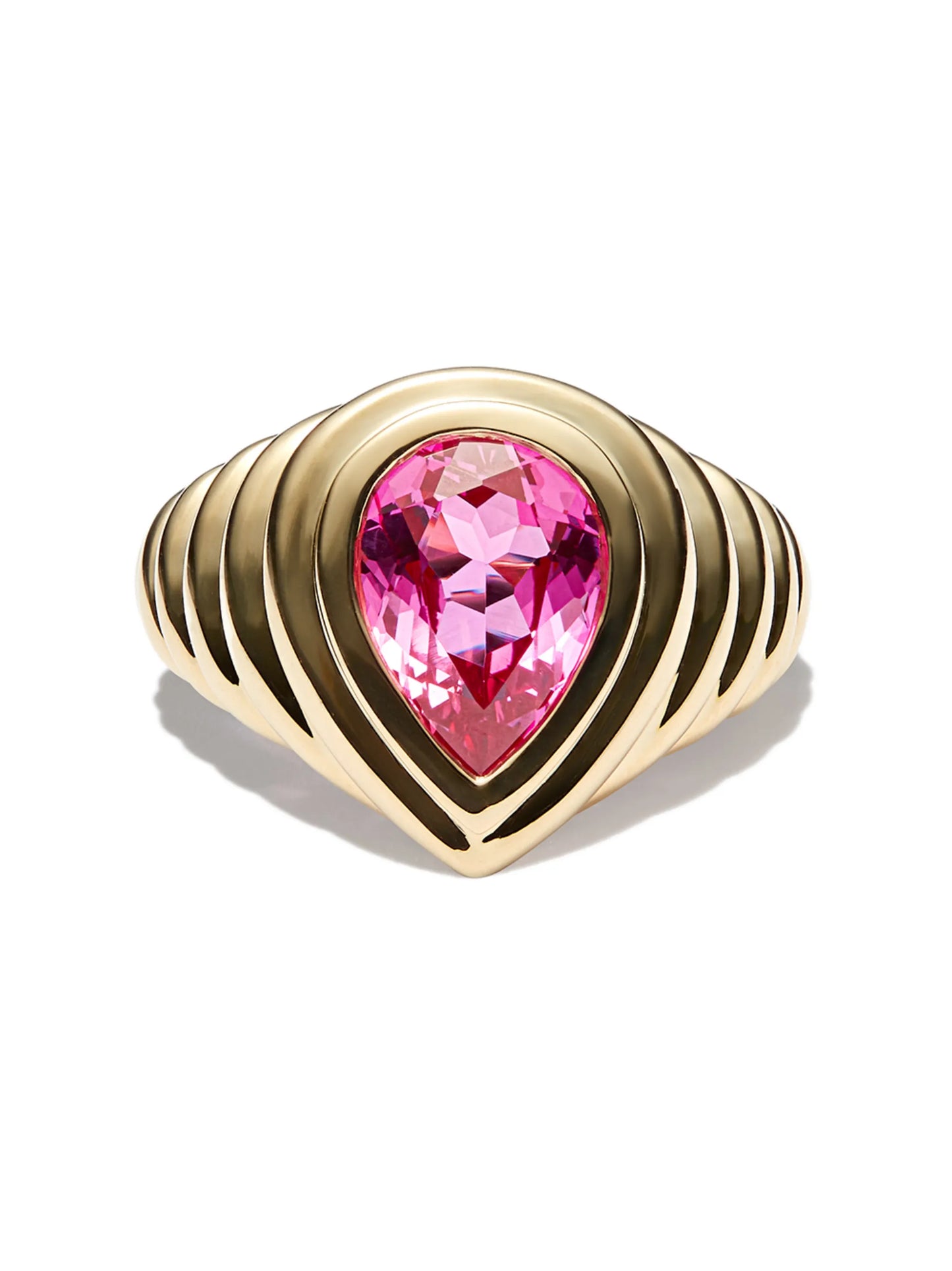 9kt yellow gold crystal ring
