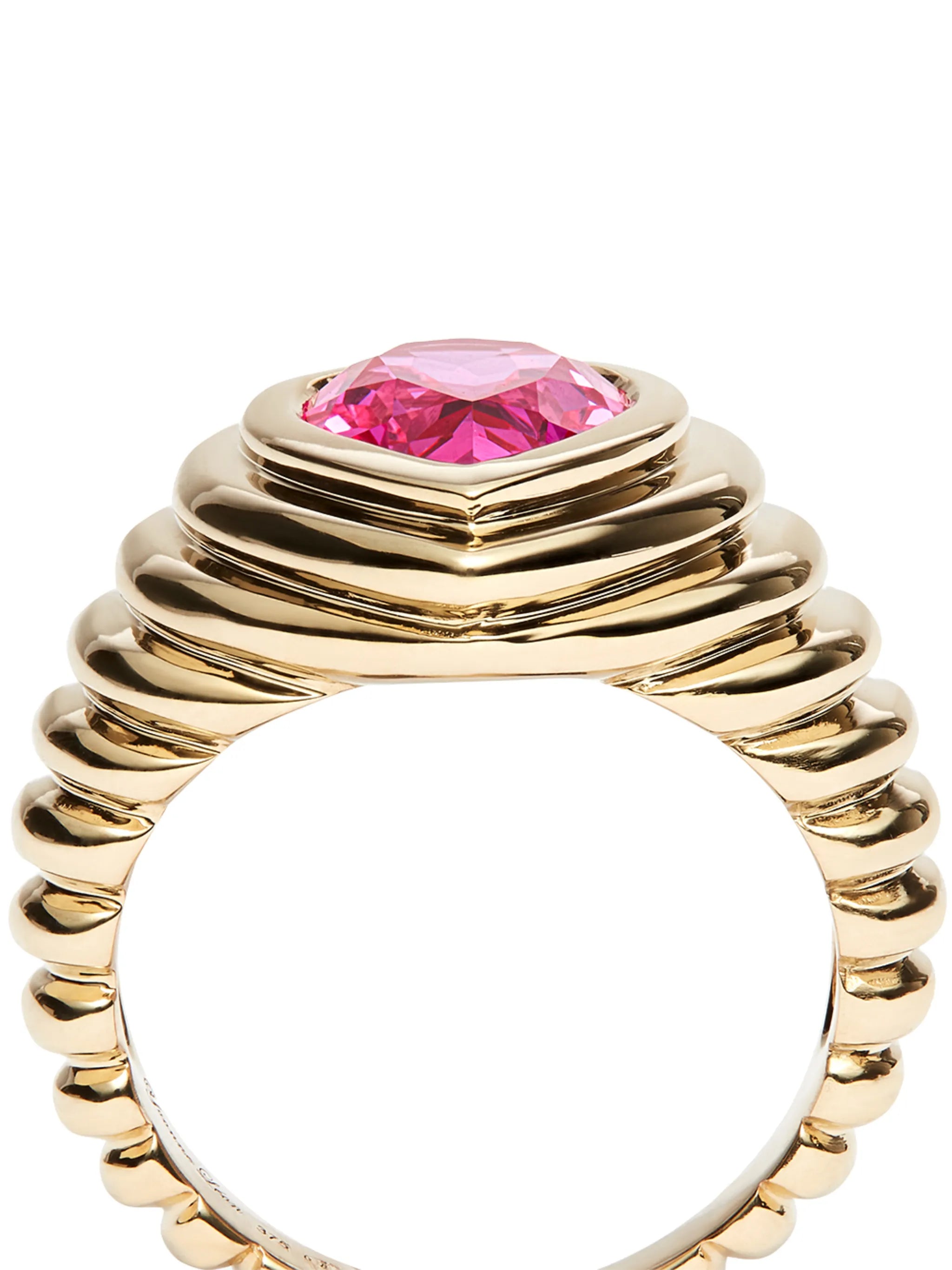 9kt yellow gold crystal ring