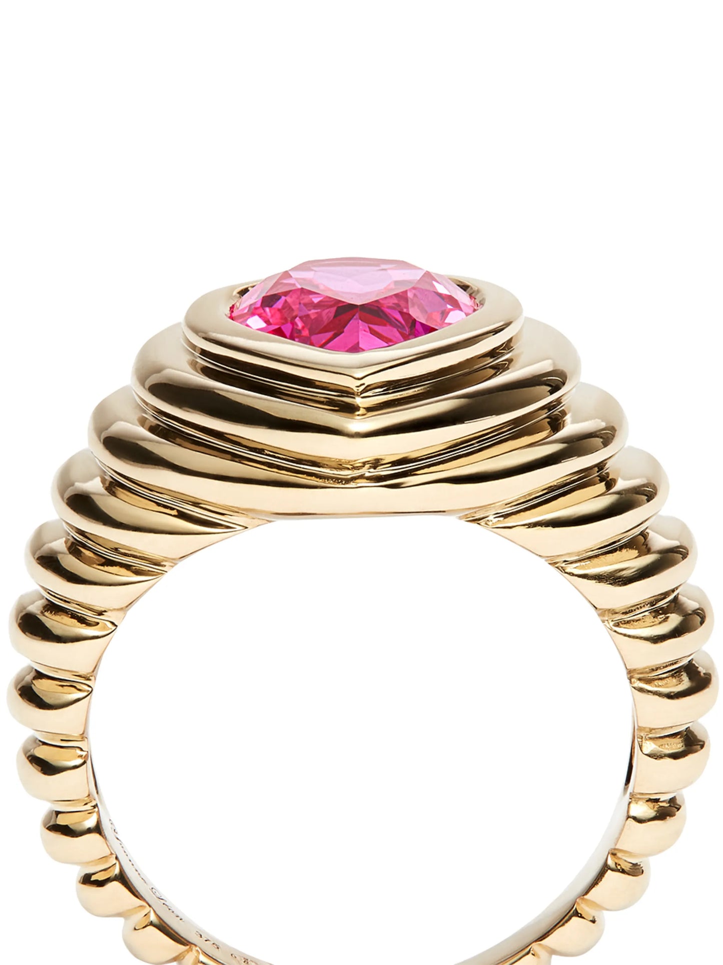 9kt yellow gold crystal ring