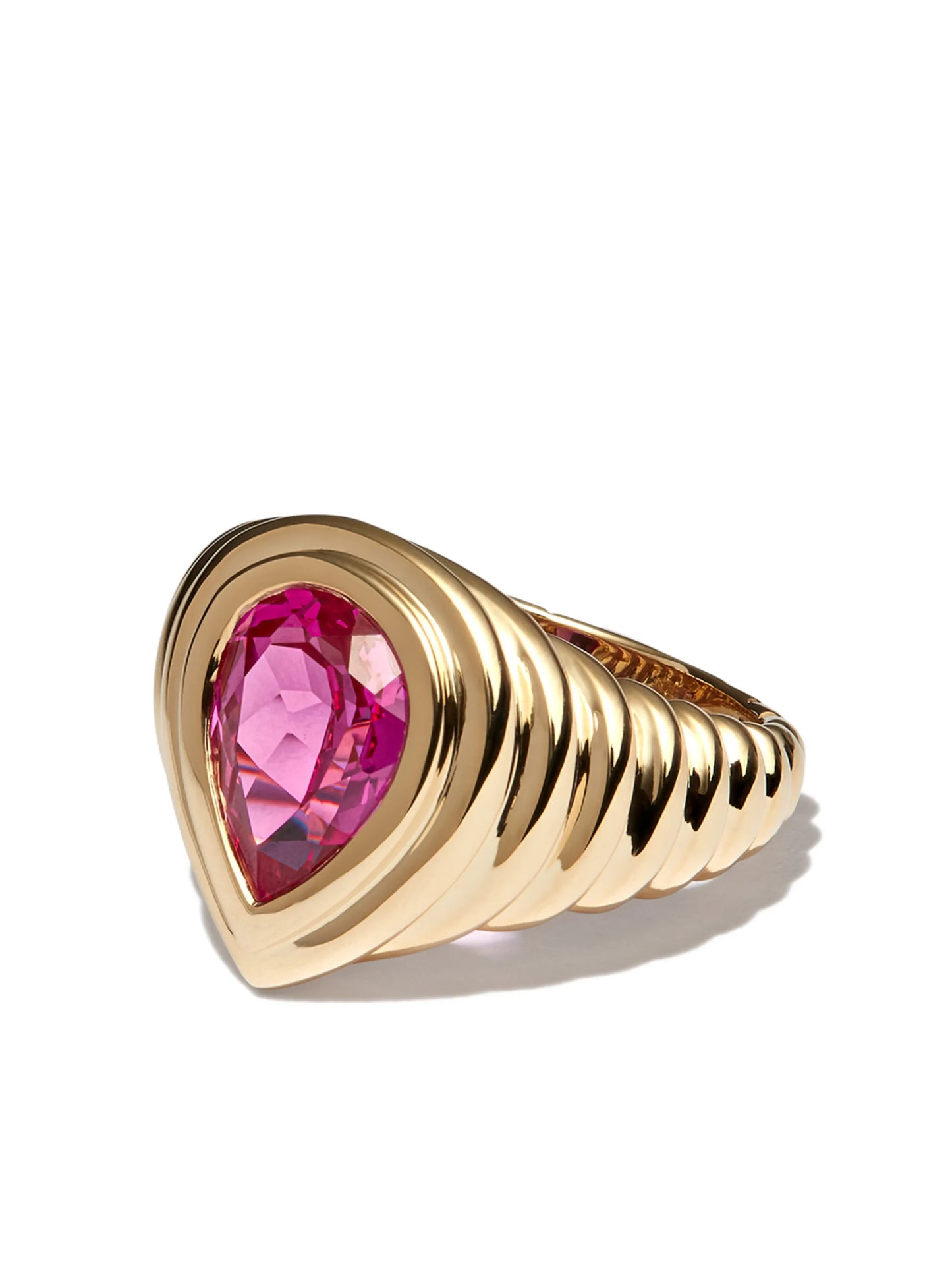 9kt yellow gold crystal ring
