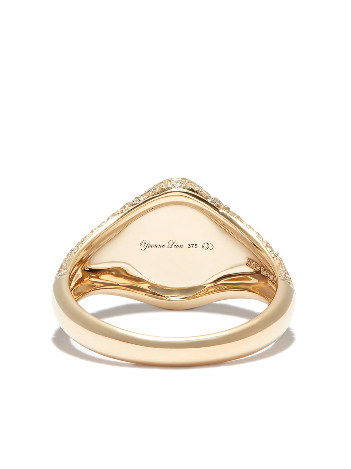 9kt yellow gold diamond signet ring