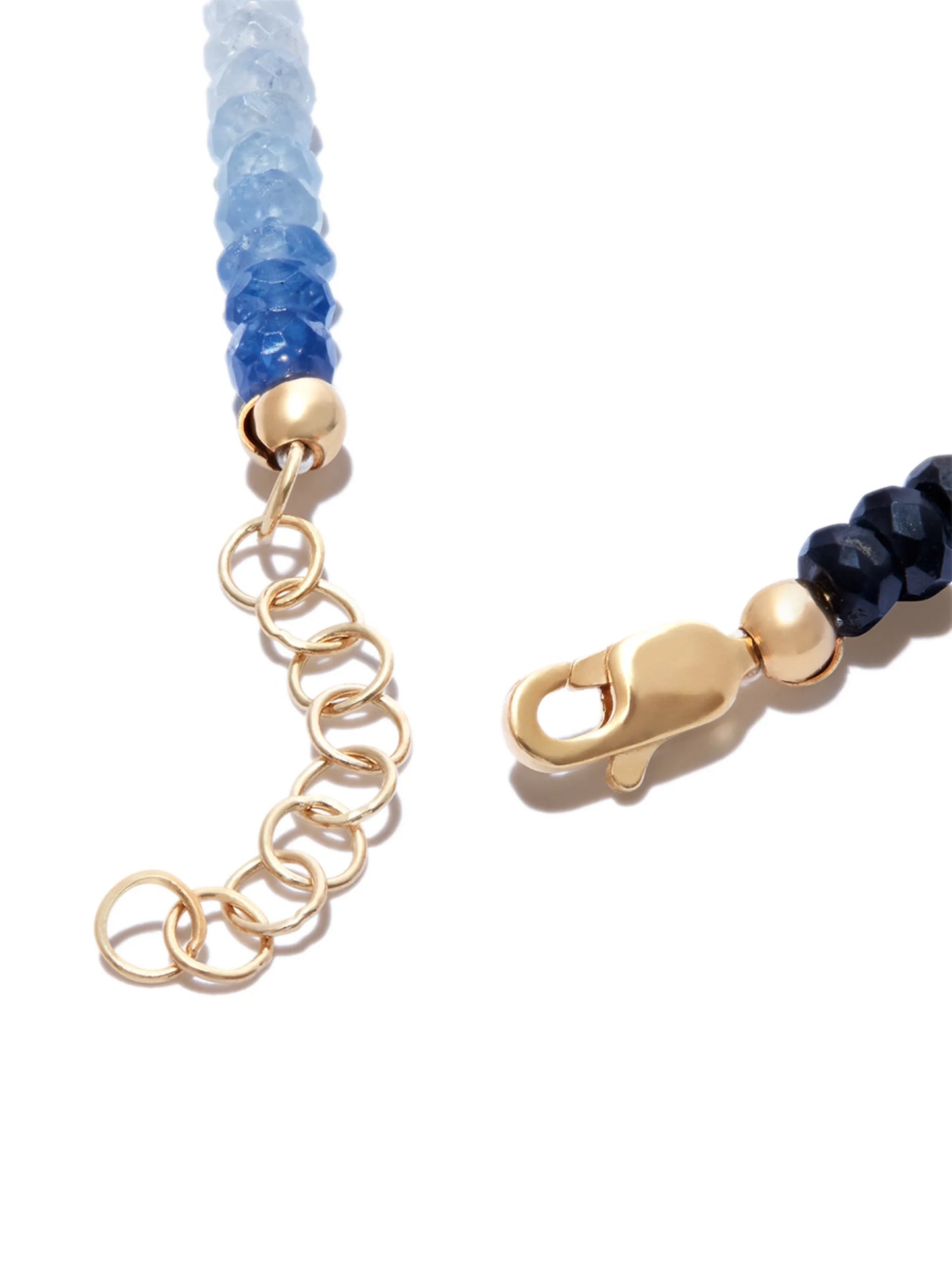 9kt yellow gold sapphire beaded bracelet