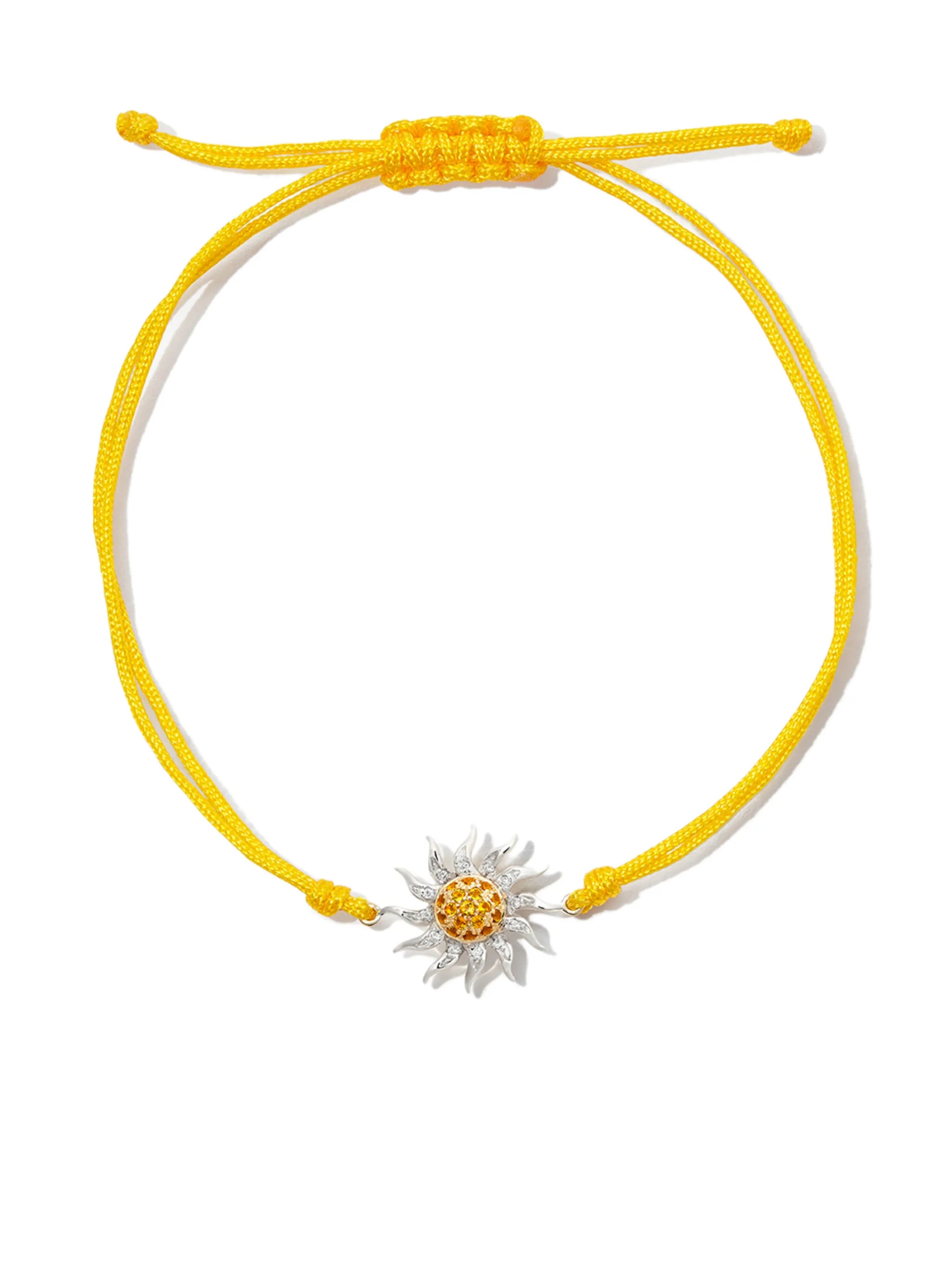 9kt yellow gold Sun citrine and diamond bracelet