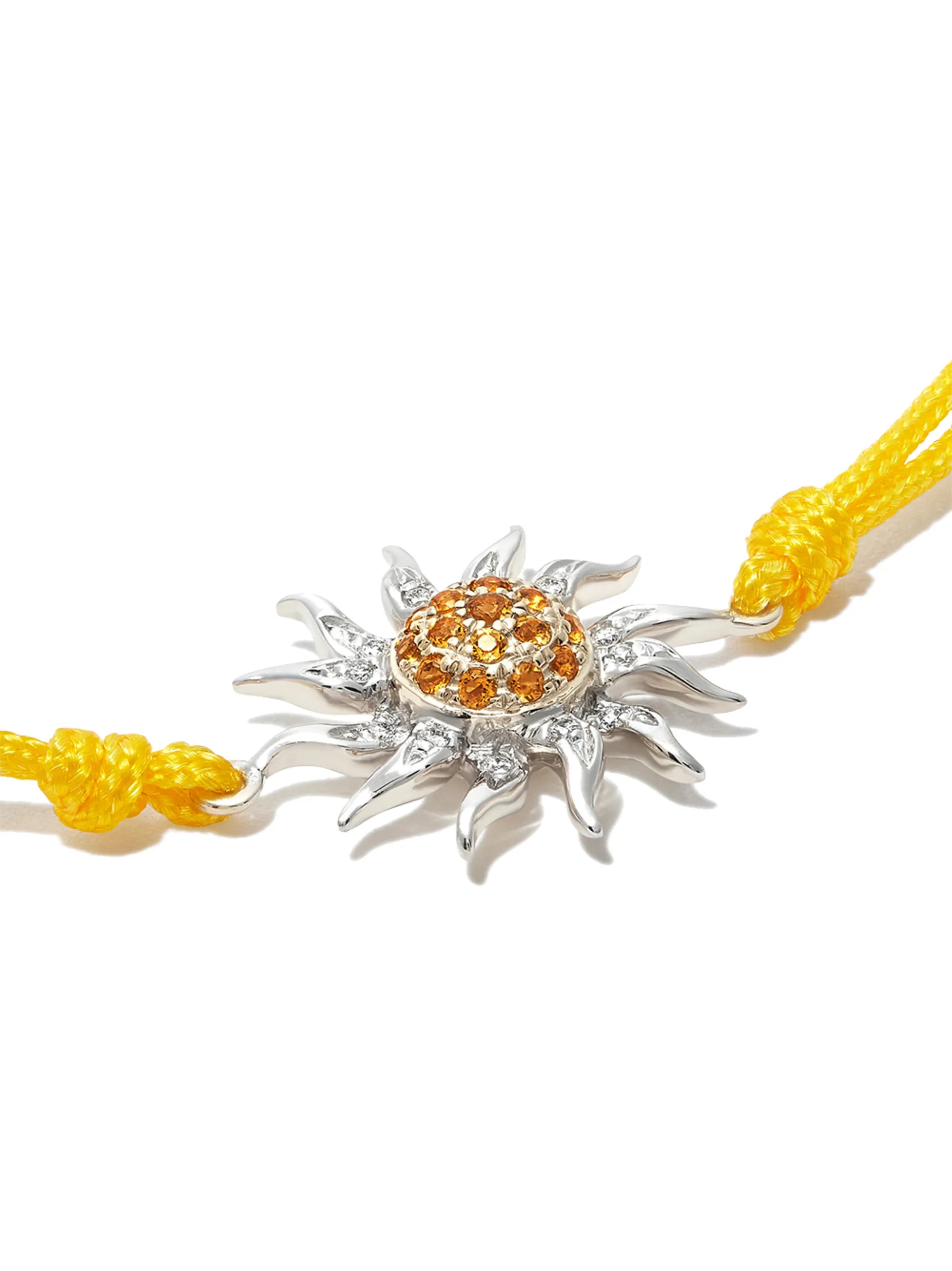 9kt yellow gold Sun citrine and diamond bracelet
