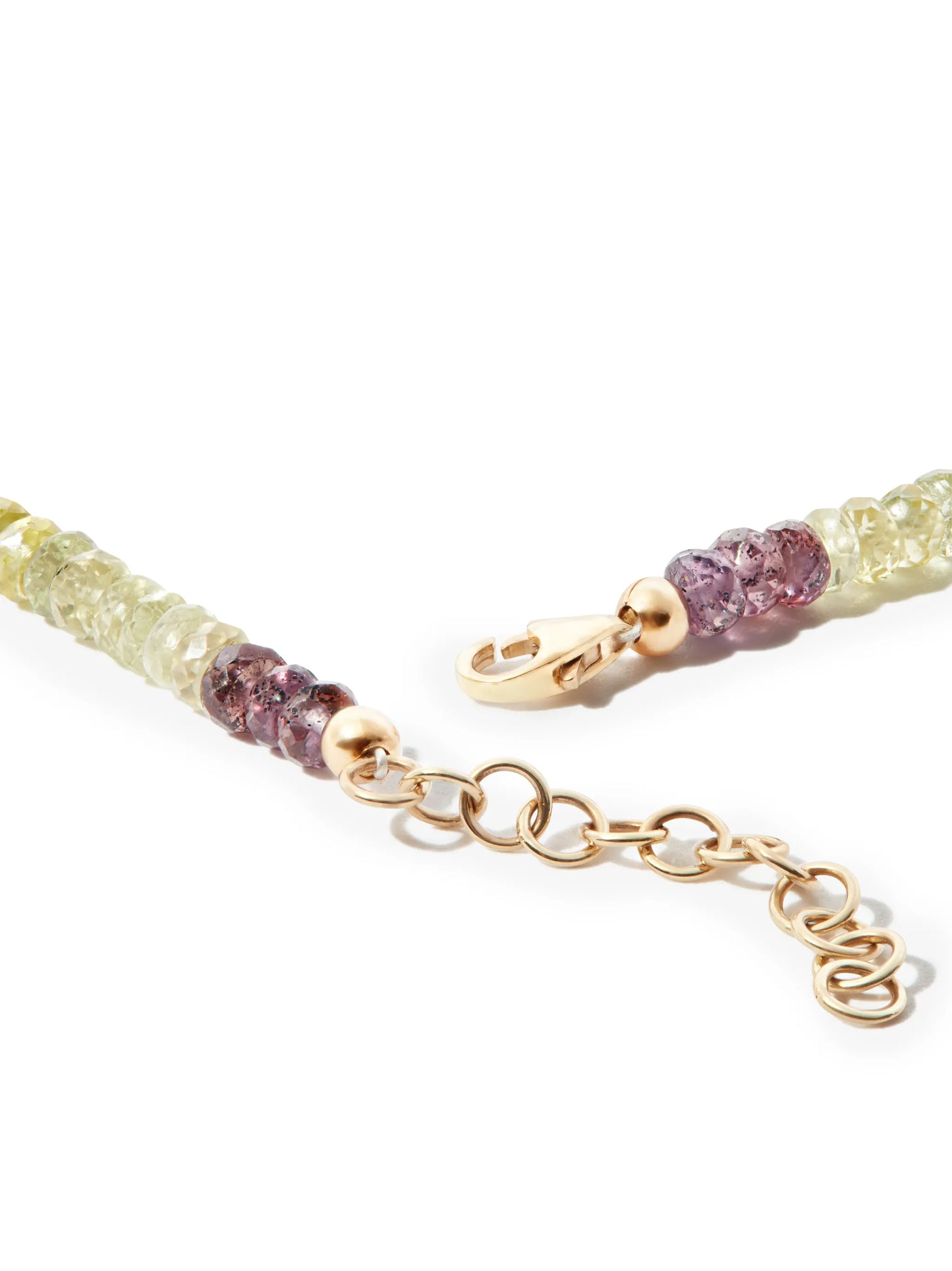 14kt yellow gold Good Vibes sapphire necklace