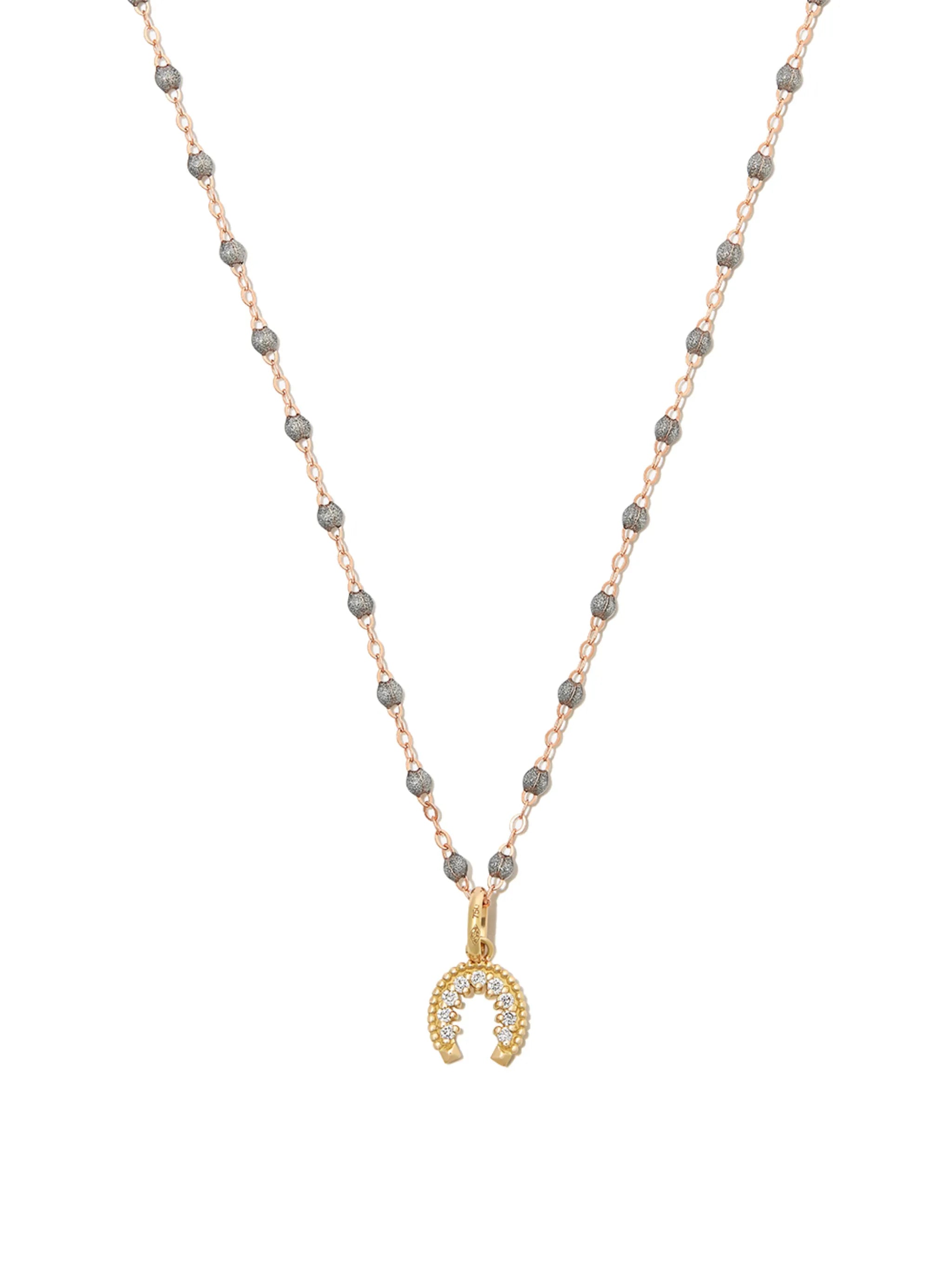 18kt yellow gold diamond horseshoe pendant