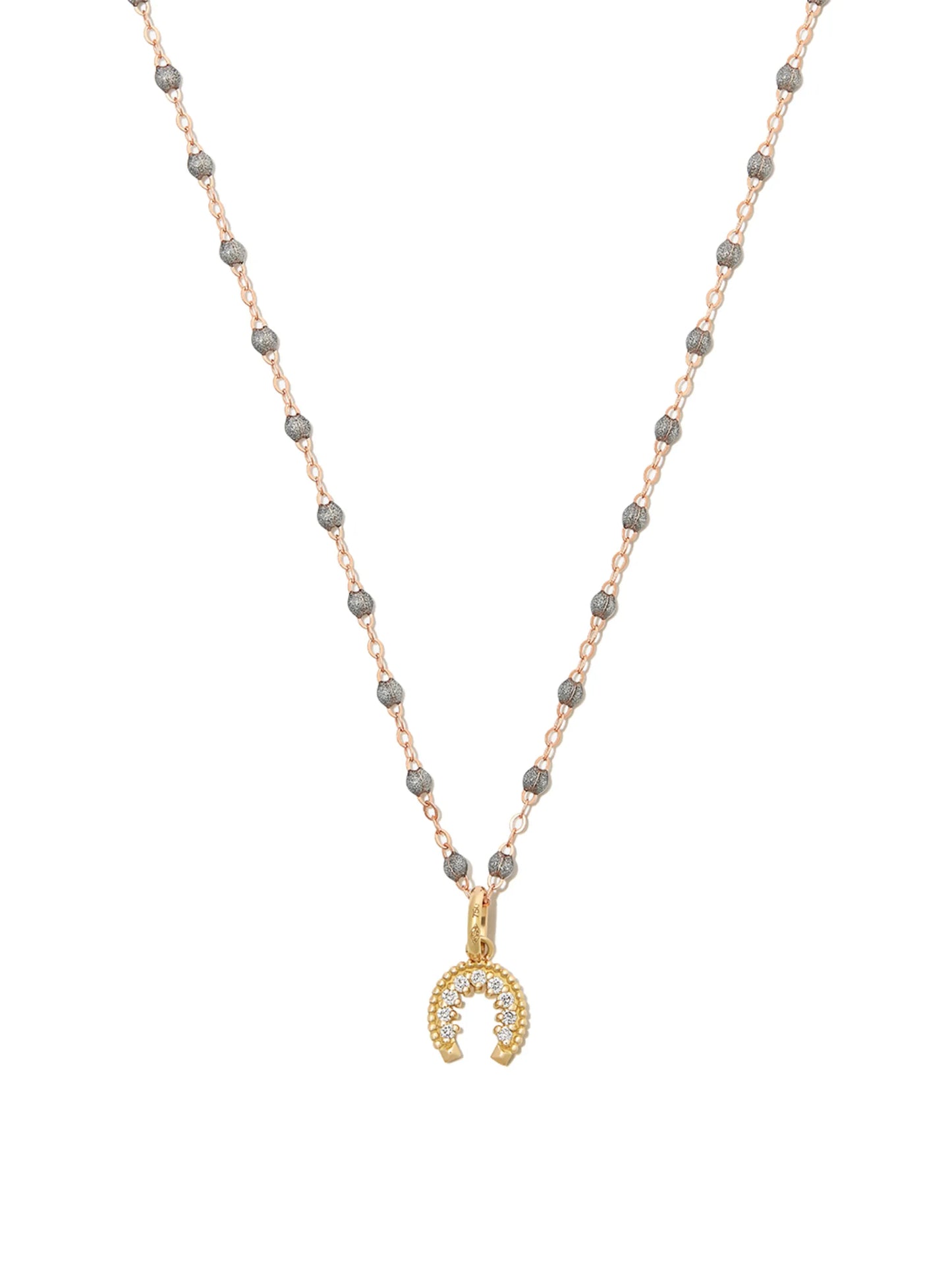 18kt yellow gold diamond horseshoe pendant