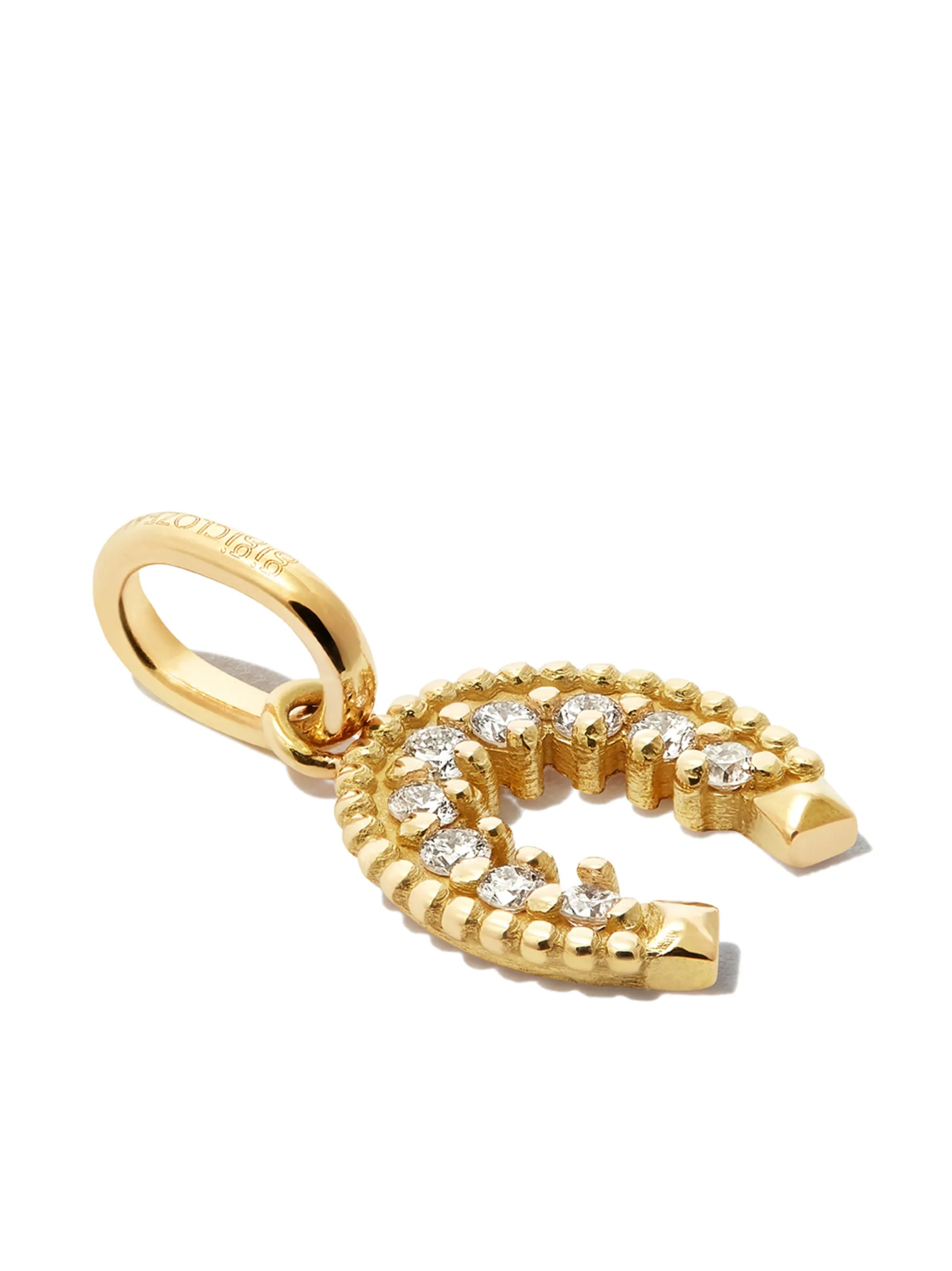 18kt yellow gold diamond horseshoe pendant