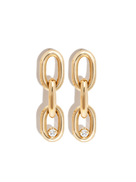14kt yellow gold diamond chain-link earrings