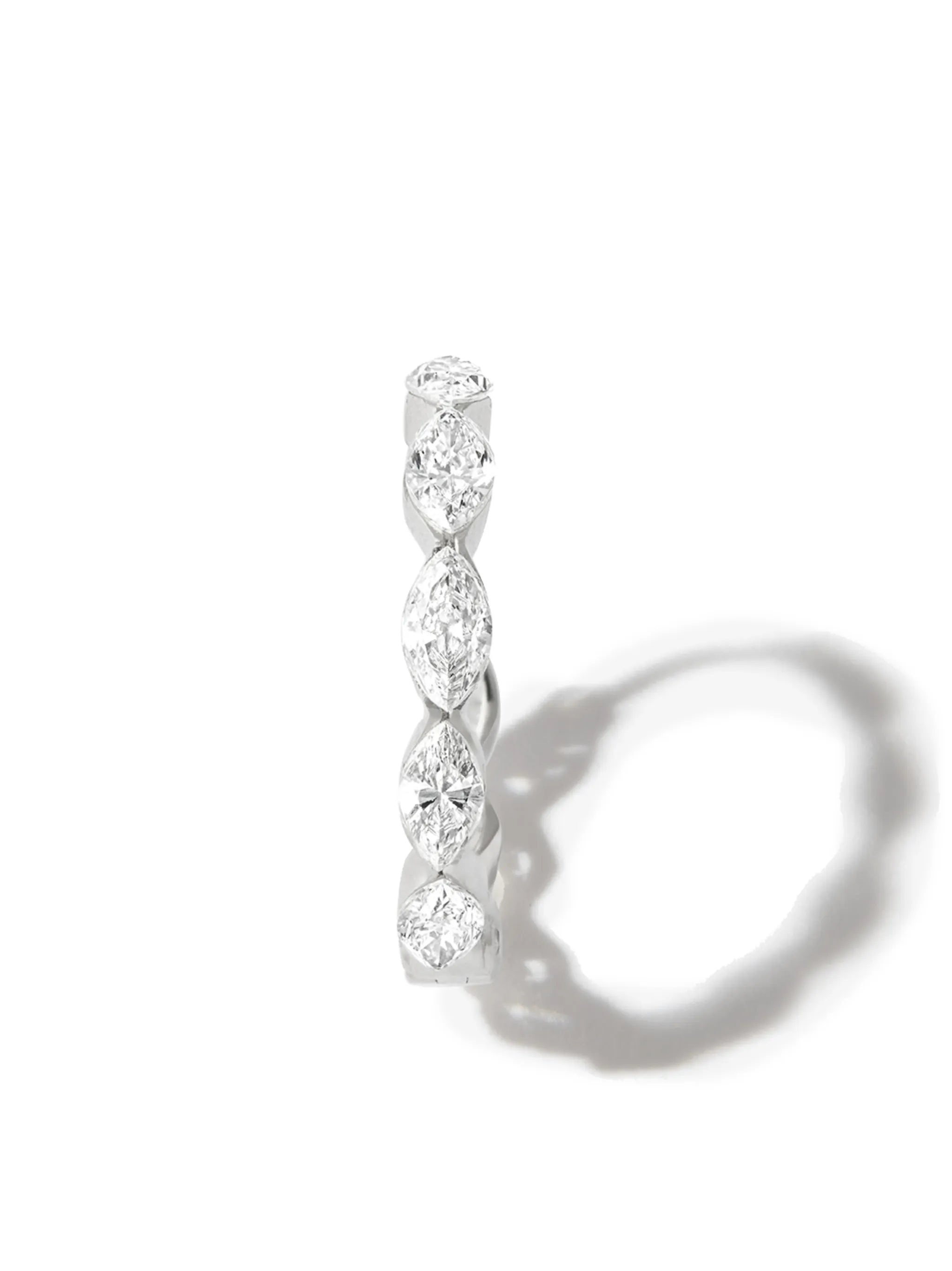 18kt white gold diamond hoop earring