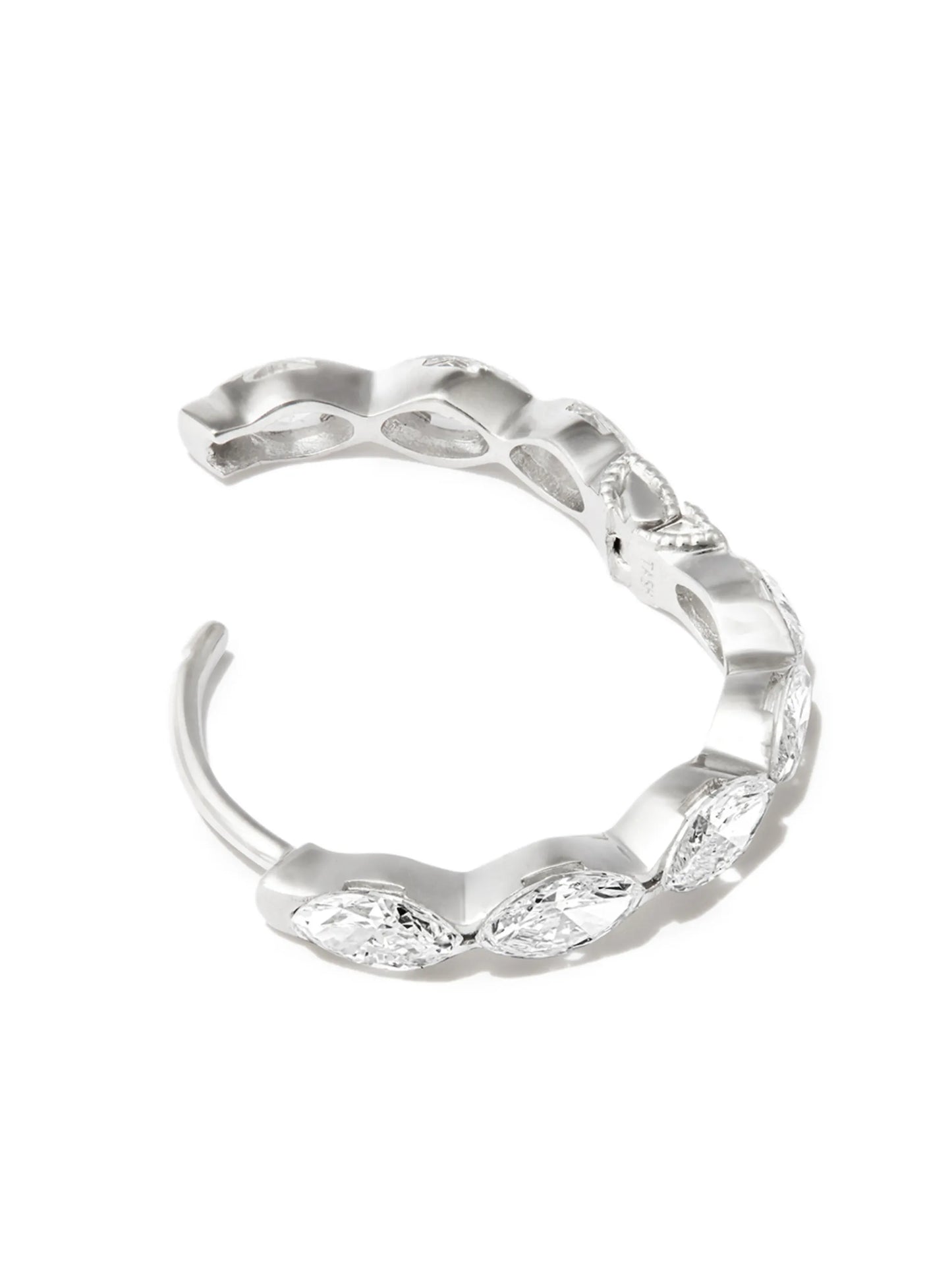 18kt white gold diamond hoop earring