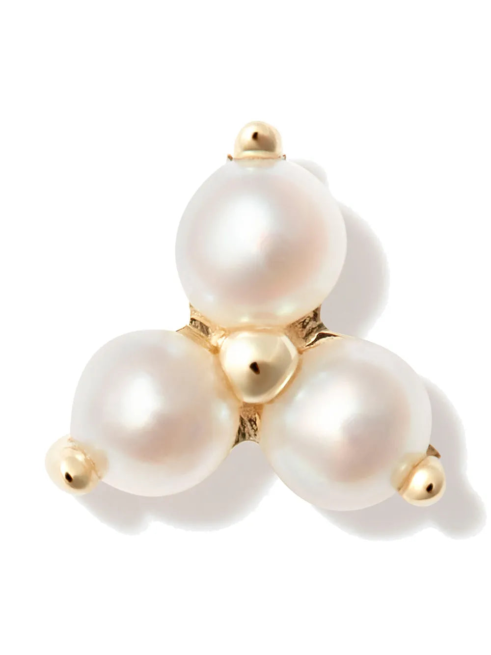 18kt yellow gold Trinity pearl-detail earring