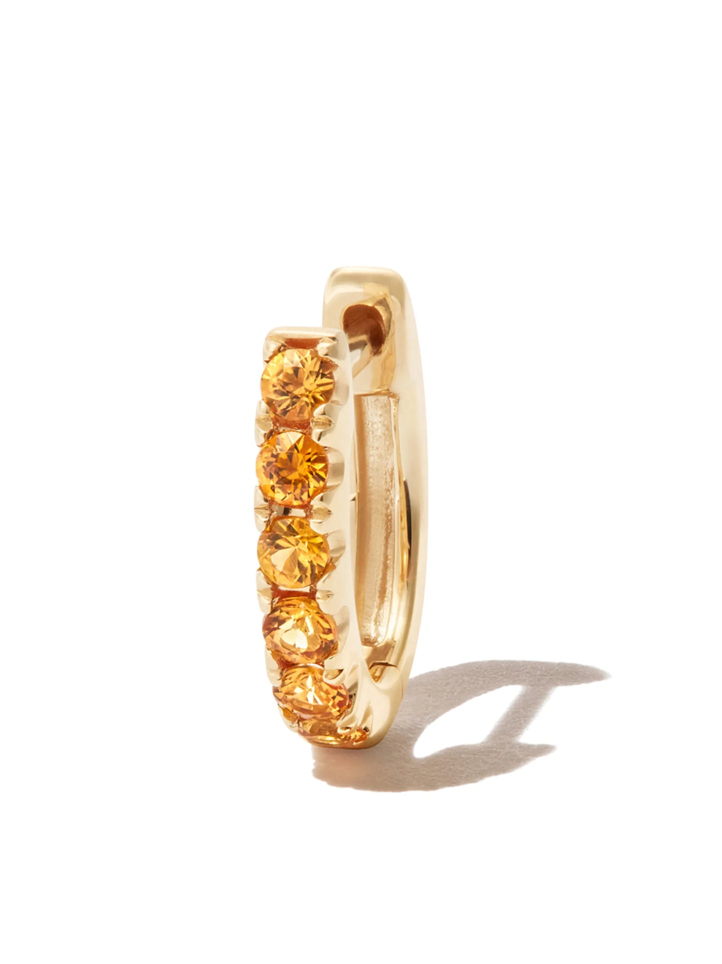 14kt yellow gold sapphire huggie single earring