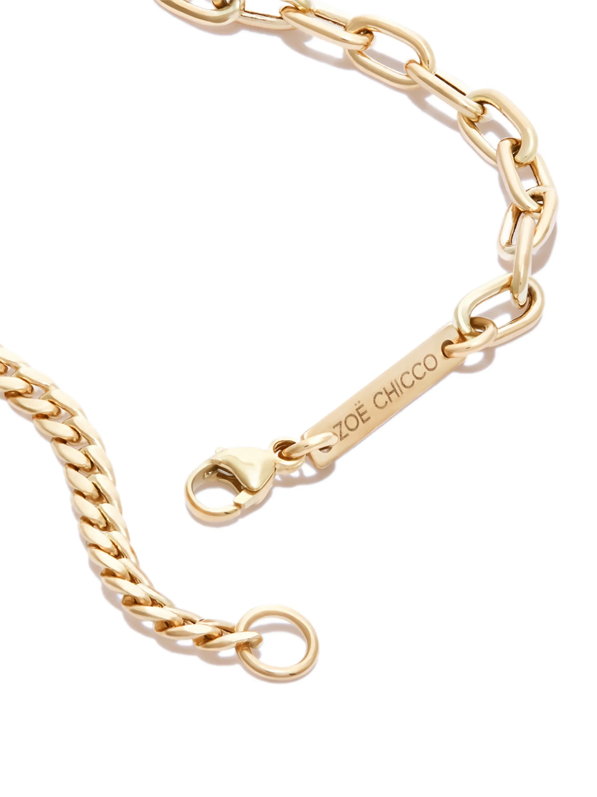 14kt yellow gold diamond chain-link bracelet